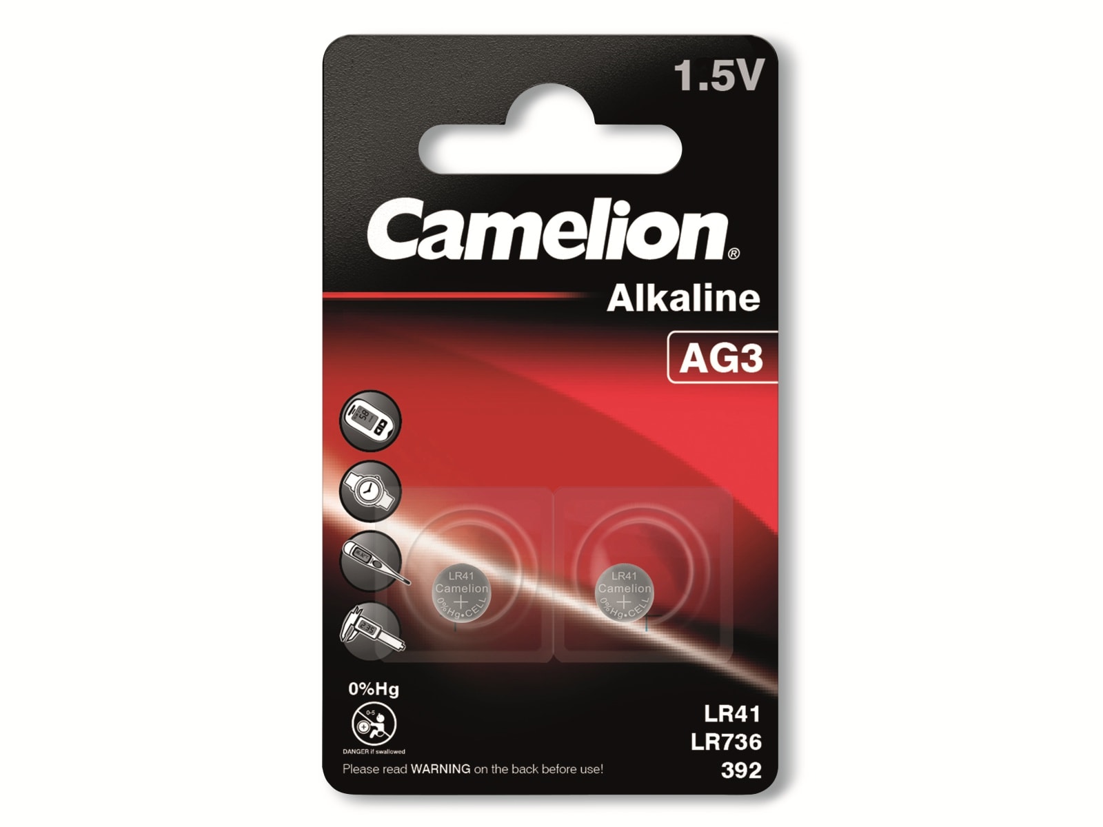 CAMELION Knopfzelle AG3, 2 St. CAMELION Knopfzelle AG3, 2 St.