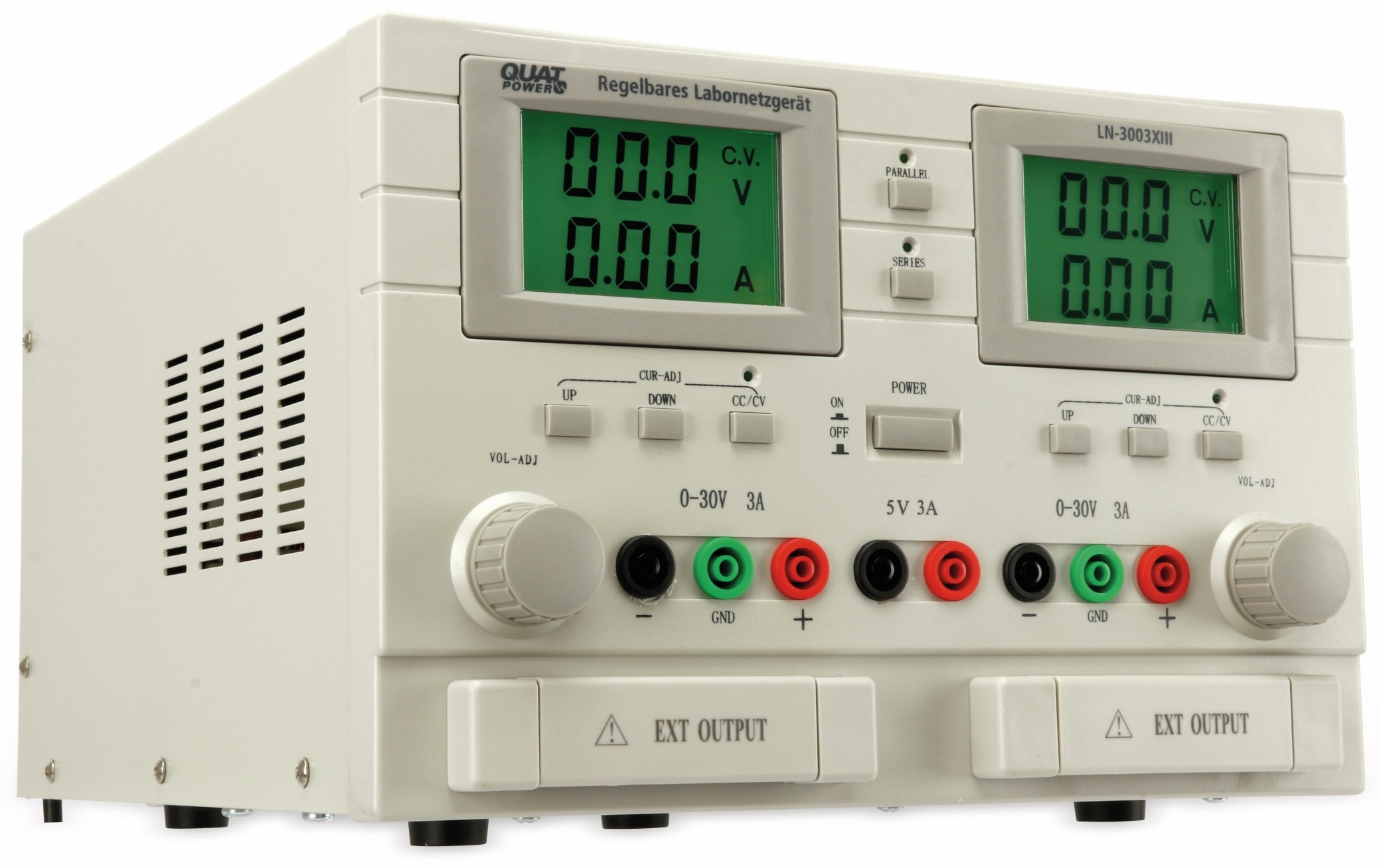 QUATPOWER Labornetzgerät LN-3003XIII, 2x 0...30 V-, 0...3 A, 5 V-/3 A QUATPOWER Labornetzgerät LN-3003XIII, 2x 0...30 V-, 0...3 A, 5 V-/3 A