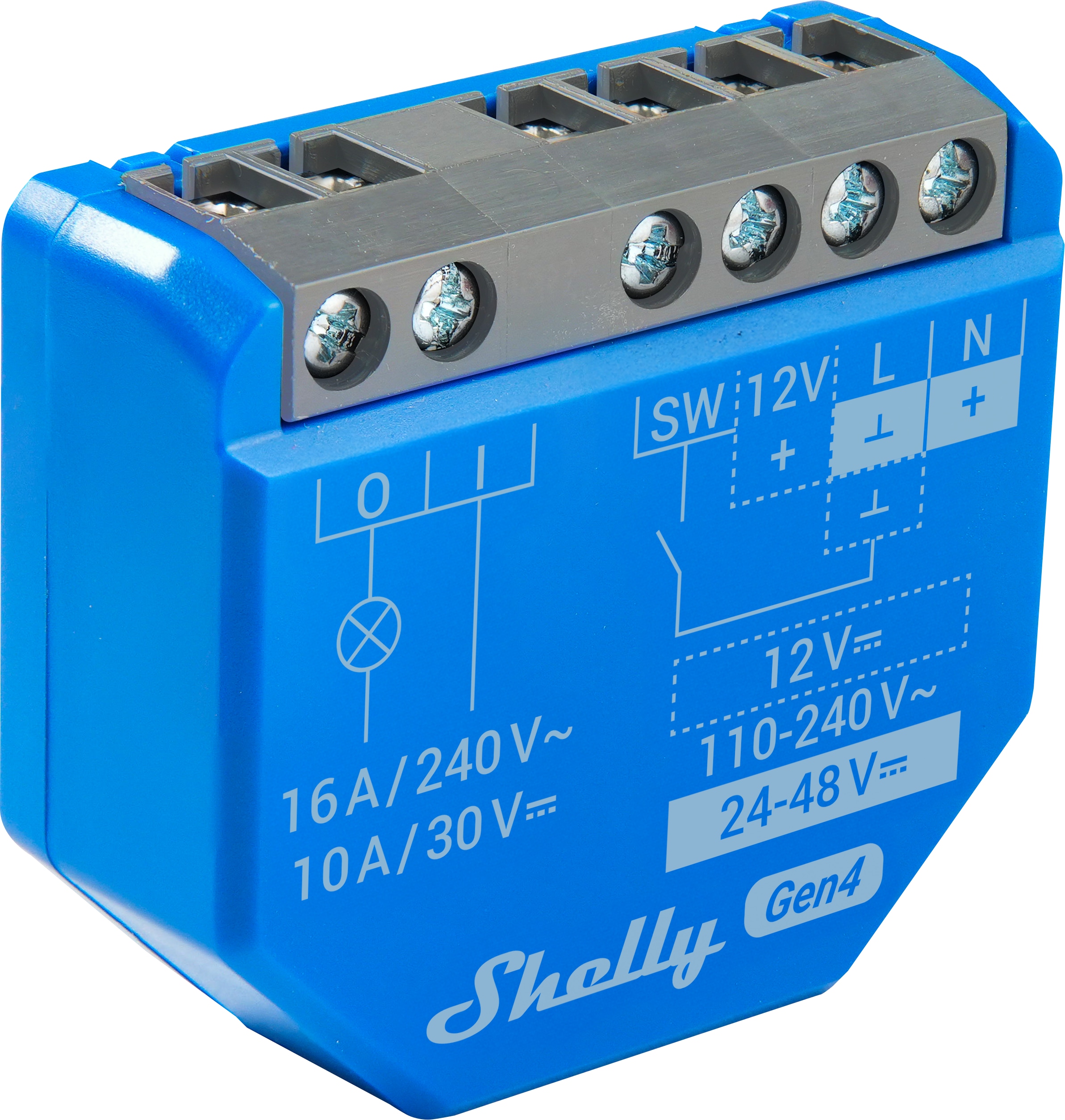 SHELLY Relais 1 Gen4, 16 A, WLAN, Bluetooth, blau SHELLY Relais 1 Gen4, 16 A, WLAN, Bluetooth, blau