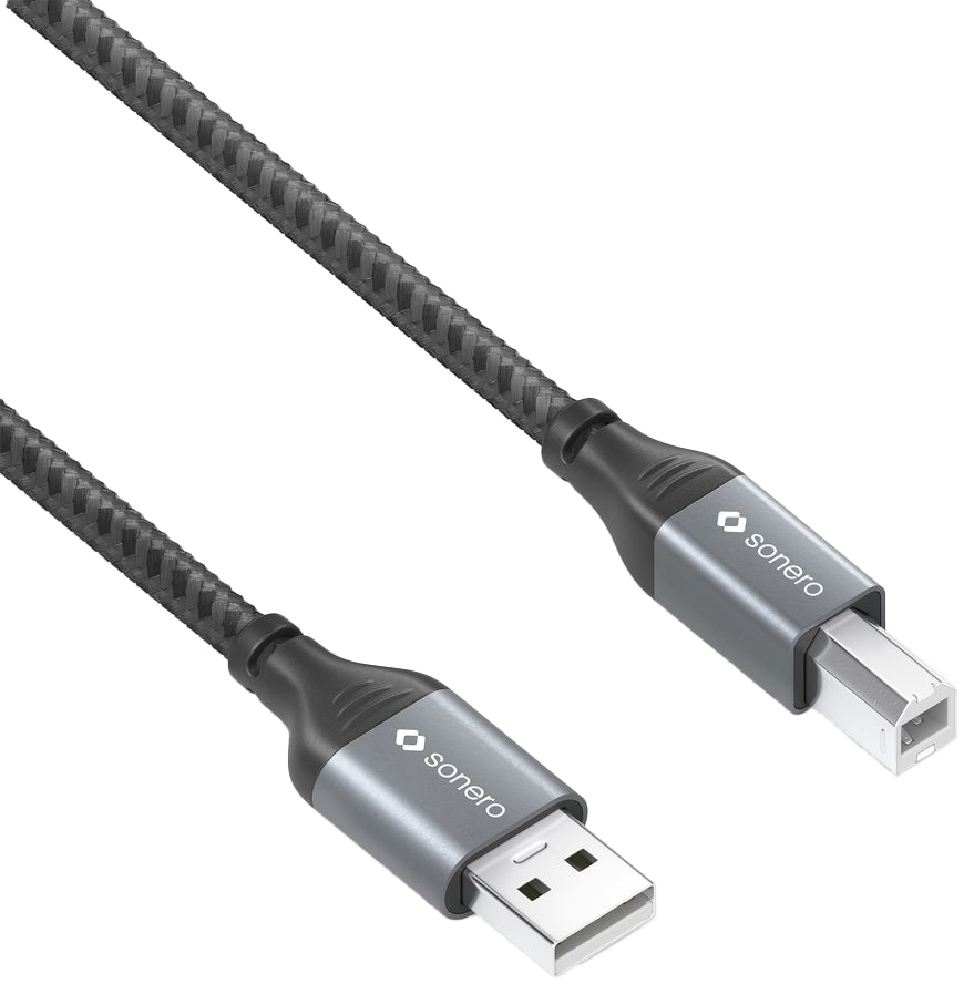 SONERO USB 2.0 Kabel SPC-U010-005 A/B 0,5m grau-schwarz SONERO USB 2.0 Kabel SPC-U010-005 A/B 0,5m grau-schwarz