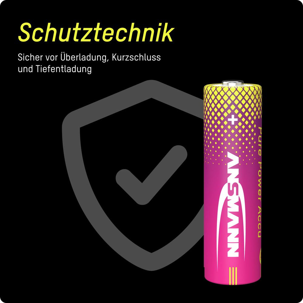 ANSMANN Li-Ion Akkus, Mignon AA, Typ 3500 (min. 3250 mAh), 4 Stück Li-Lon Akkus ANSMANN, Mignon AA, Typ 3500 (min. 3250 mAh), 4 Stück