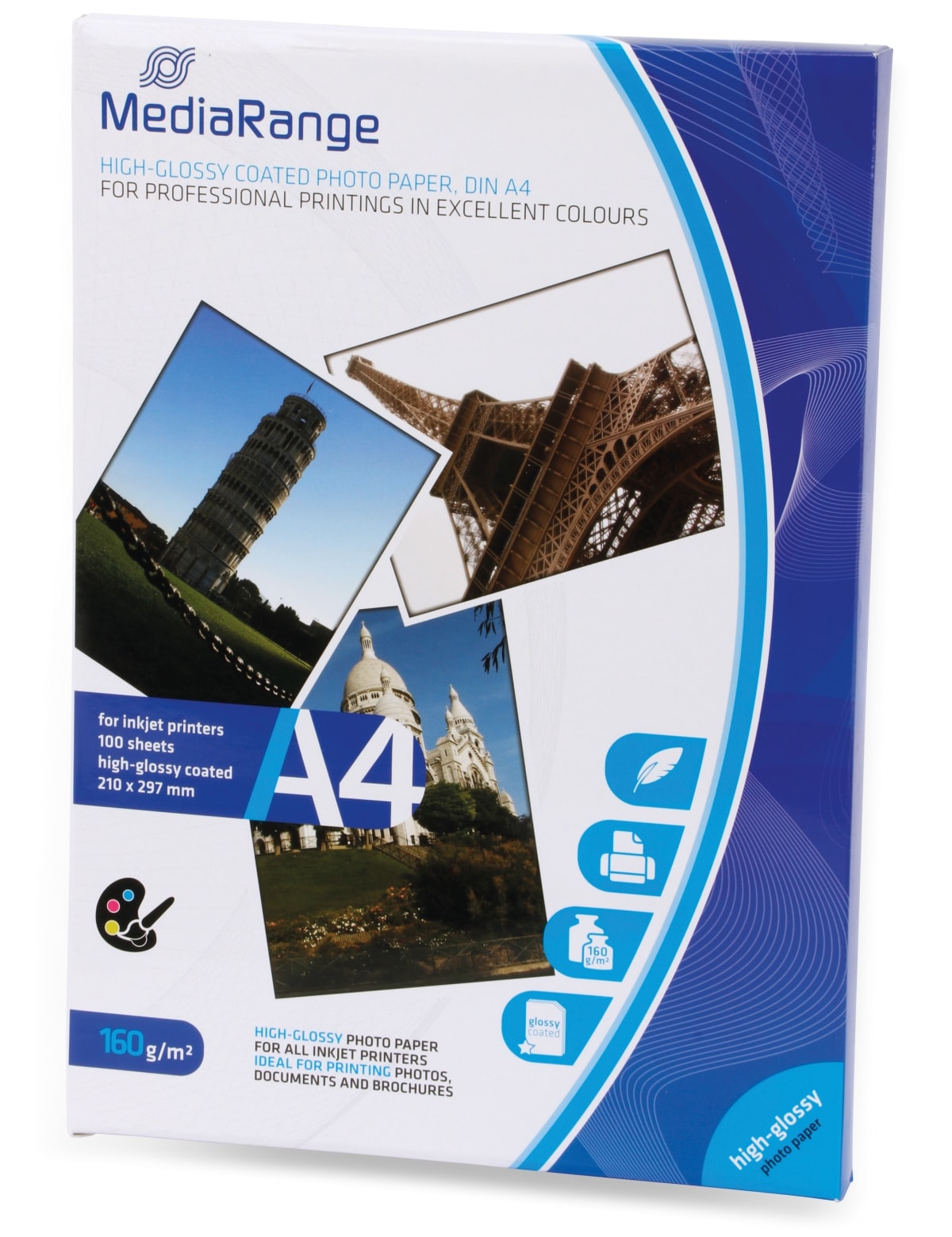 MEDIARANGE Fotopapier DIN A4, 160 g/m², hochglanz, 100 Blatt MEDIARANGE Fotopapier DIN A4, 160 g/m², hochglanz, 100 Blatt