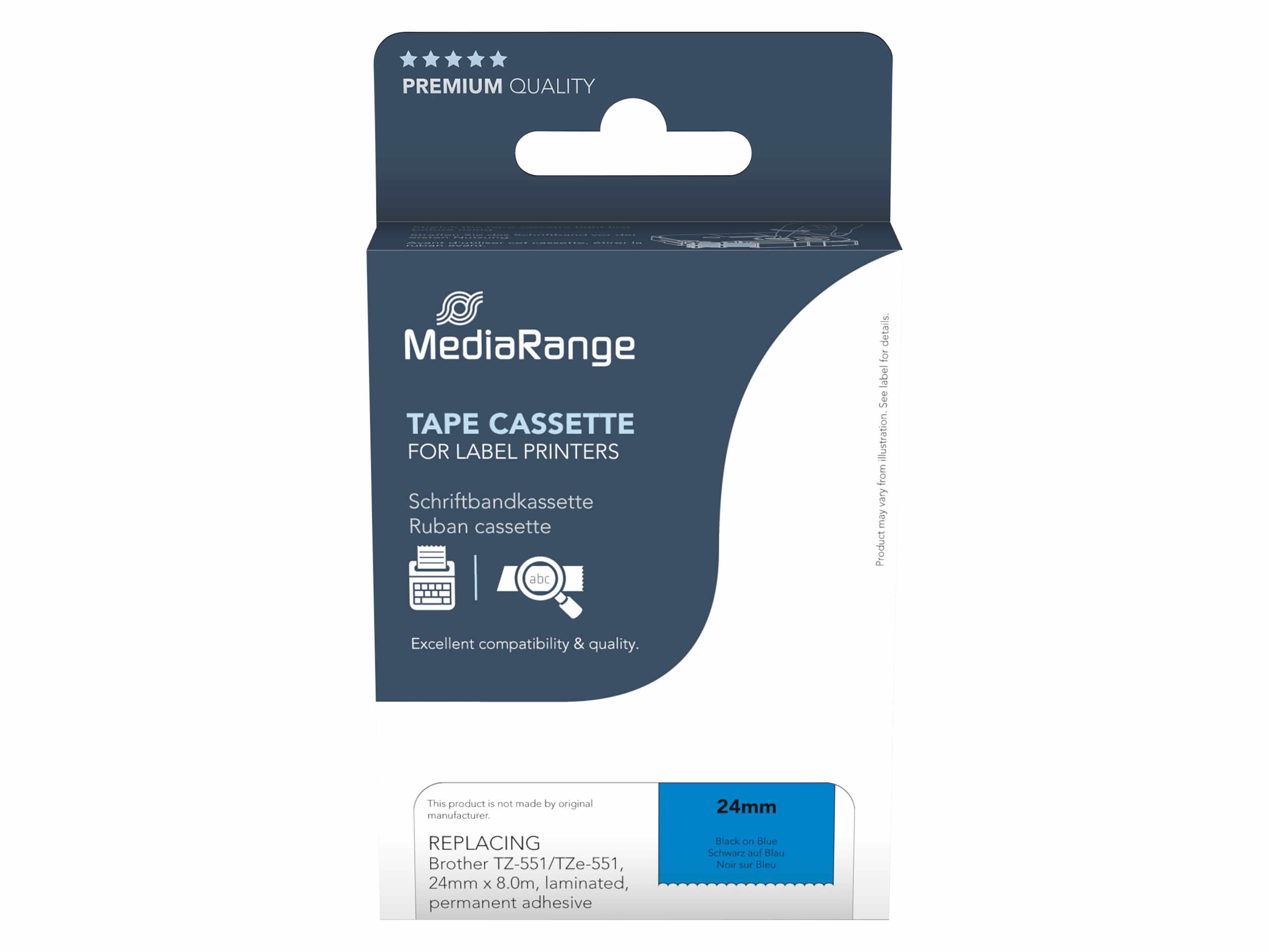 MEDIARANGE Schriftband MRBTZ551, ersetzt Brother TZ-551/TZe-551 MEDIARANGE Schriftband MRBTZ551, ersetzt Brother TZ-551/TZe-551