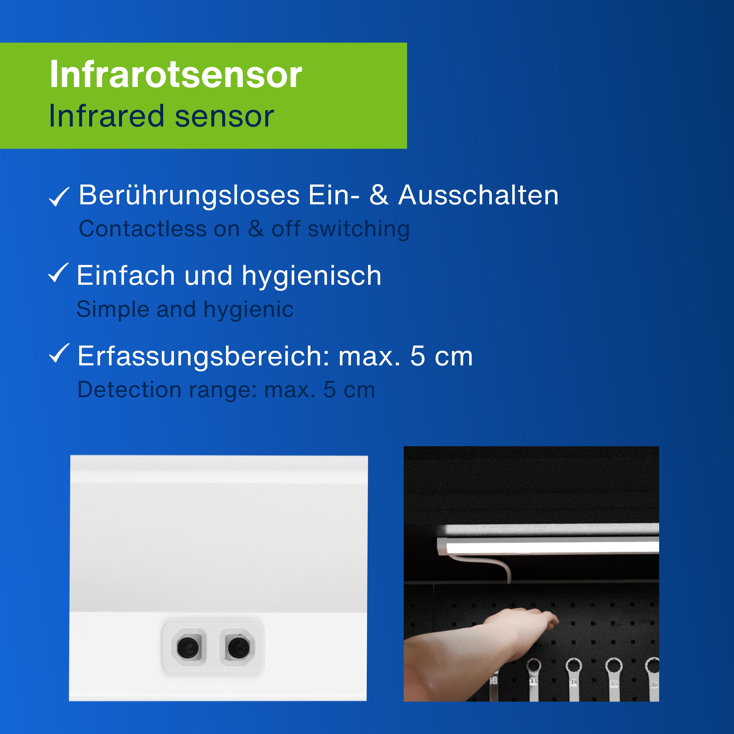 REV LED-Unterbauleuchte, 8W, 3000K, 680lm, warmweiß, IP20, 60 cm REV LED-Unterbauleuchte, 8W, 3000K, 680lm, warmweiß, IP20, 60 cm