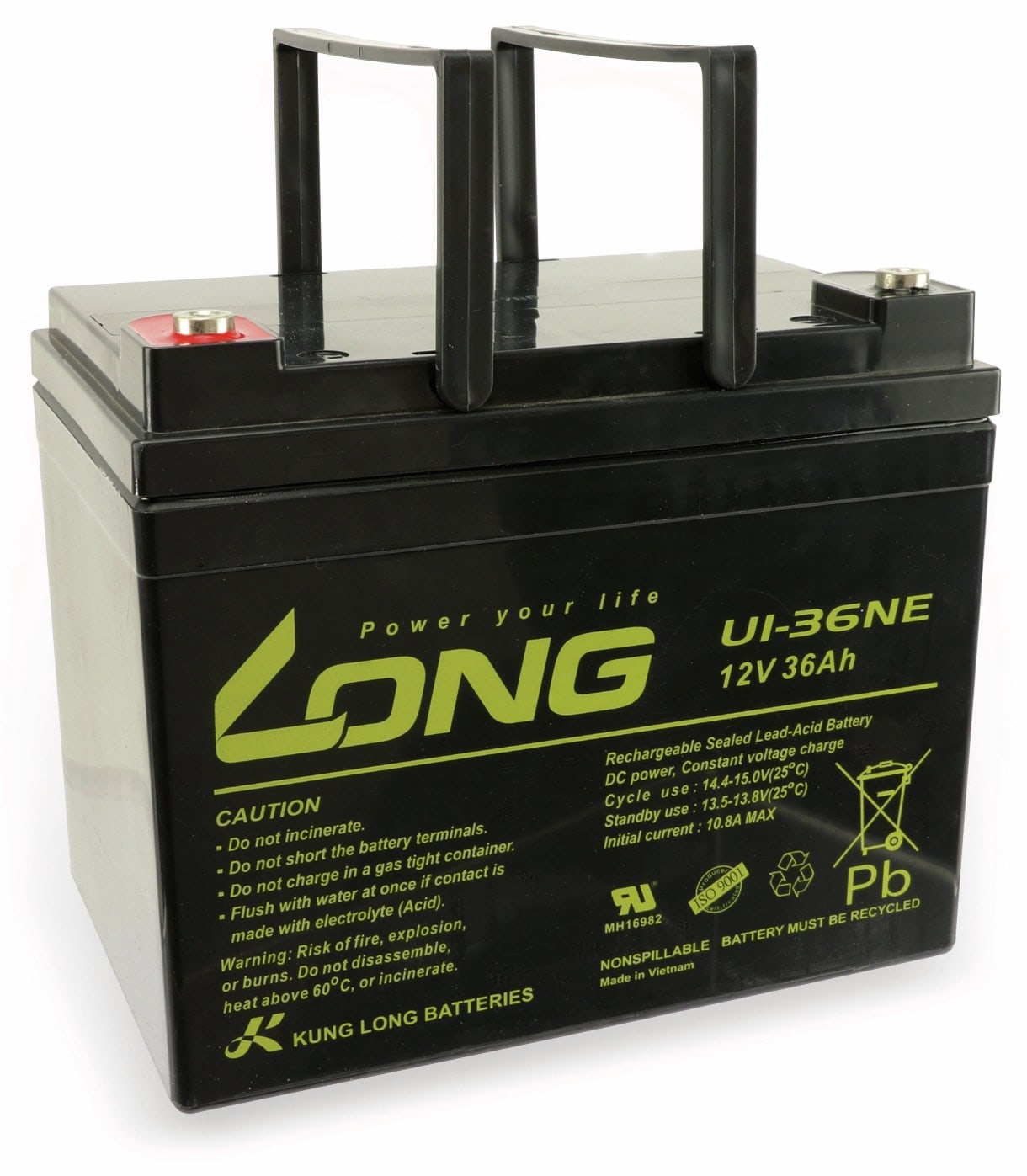KUNG LONG Blei-Akkumulator U1-36NE, 12 V-/36 Ah, zyklenfest KUNG LONG Blei-Akkumulator U1-36NE, 12 V-/36 Ah, zyklenfest