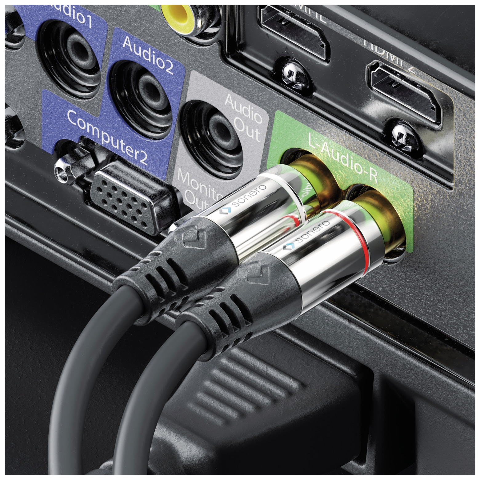SONERO Audioadapter 0,20 m, 2x Cinchstecker auf Klinkenbuchse SONERO Audioadapter 0,20 m, 2x Cinchstecker auf Klinkenbuchse
