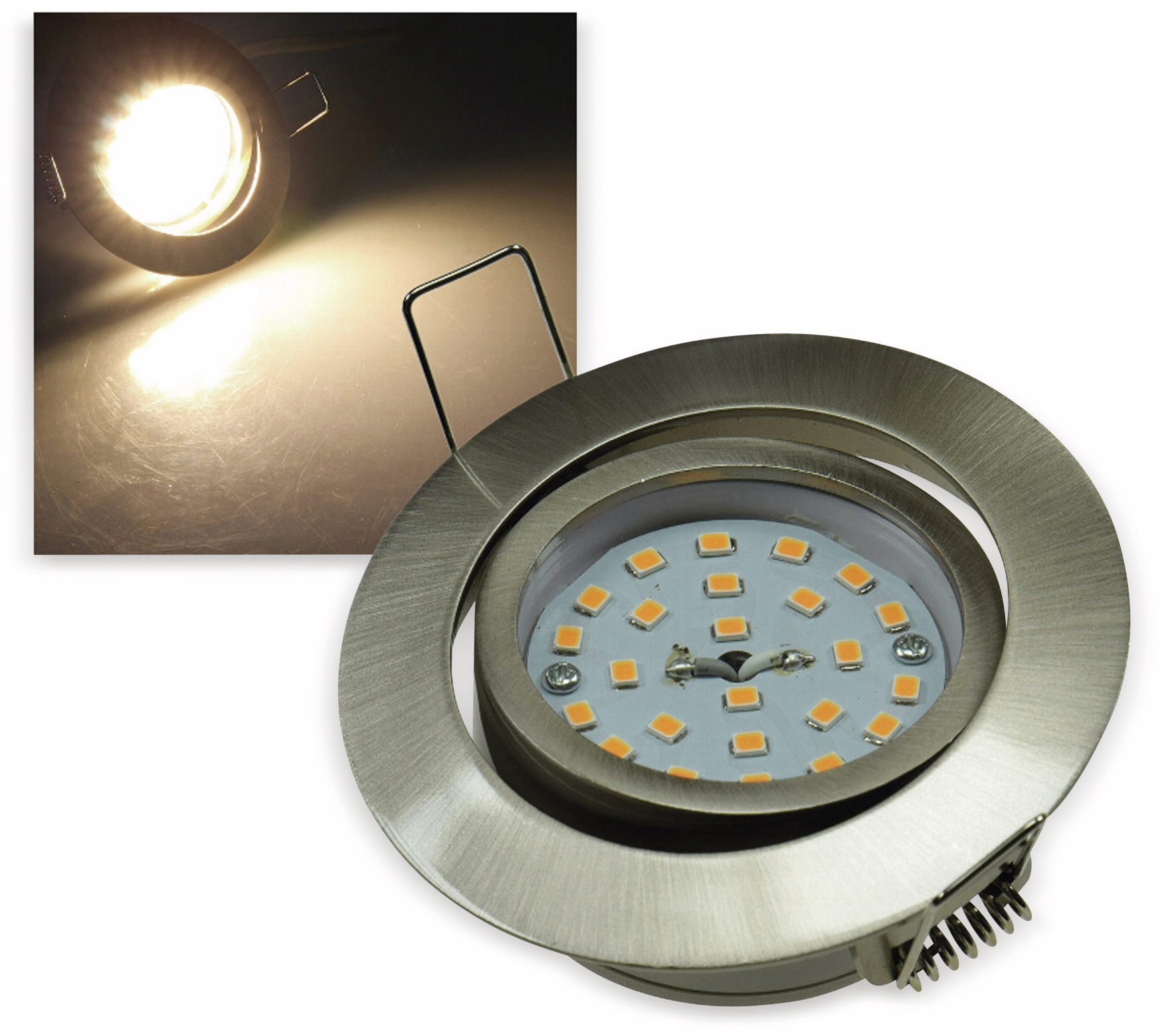 CHILITEC LED-Einbauleuchte "Flat-32" EEK F, 5 W, 470 lm, 2900 K, Edelstahl CHILITEC LED-Einbauleuchte "Flat-32" EEK F, 5 W, 470 lm, 2900 K, Edelstahl