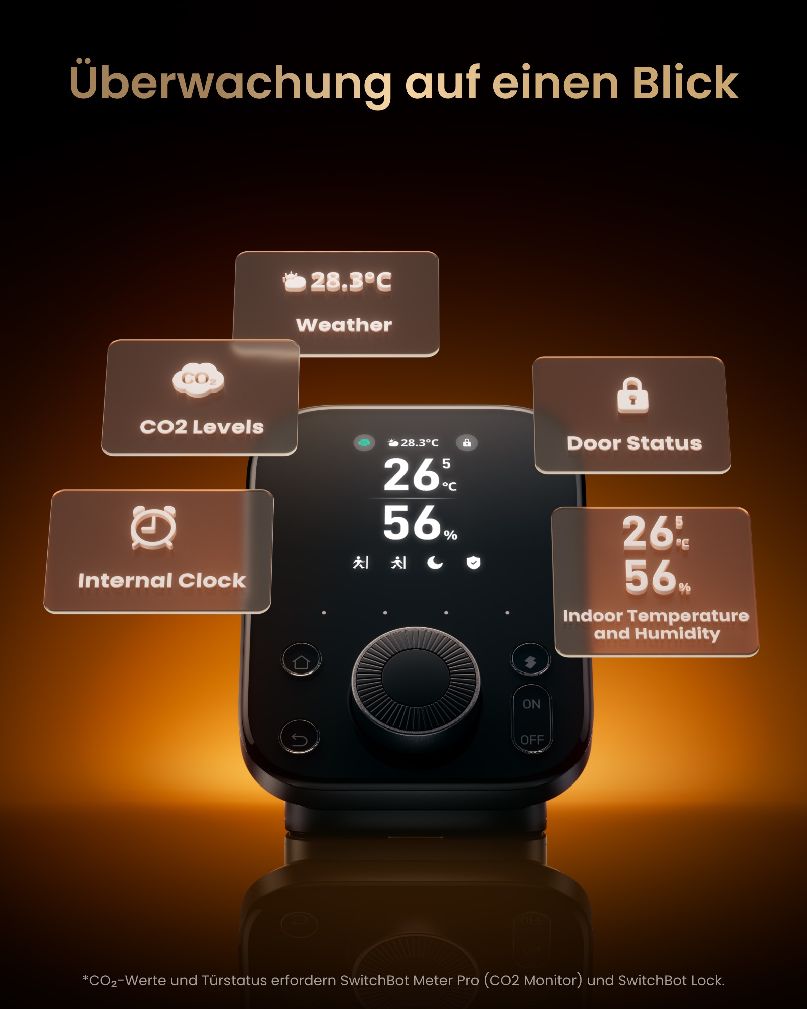 SWITCHBOT WLAN Thermo-Hygrometer, Hub 3, schwarz SWITCHBOT WLAN Thermo-Hygrometer, Hub 3, schwarz