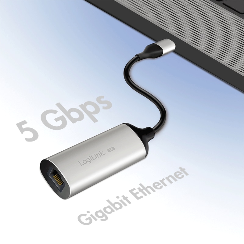 LOGILINK USB-Netzwerkadapter UA0456 USB 3.2, USB-C/M zu RJ45/F LOGILINK USB-Adapter UA0456 USB 3.2, USB-C auf 5G