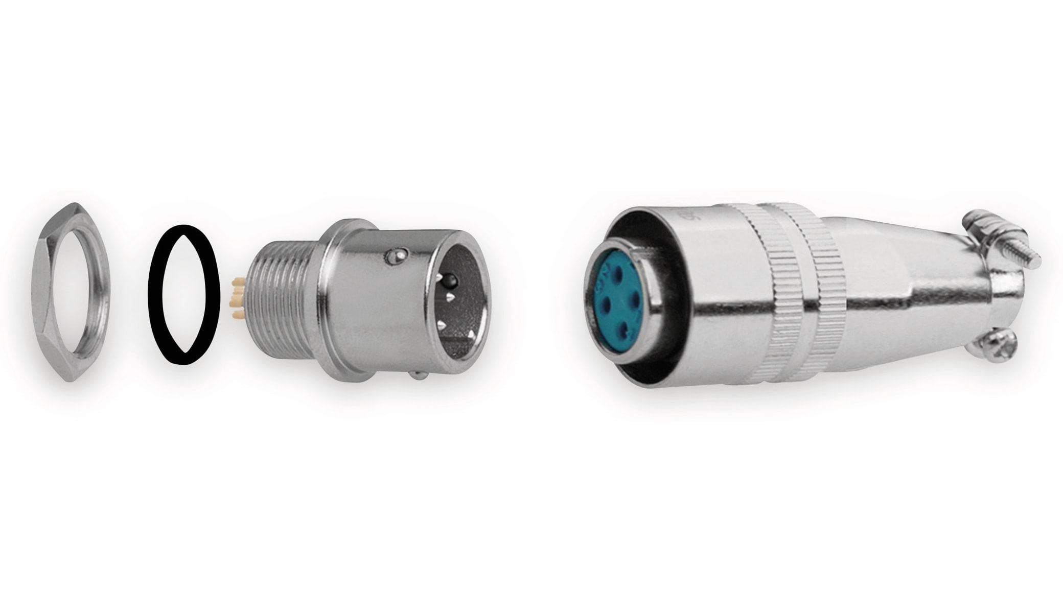 Einbaustecker-Set Ø 8mm 2-Pin mit Federverschluss
