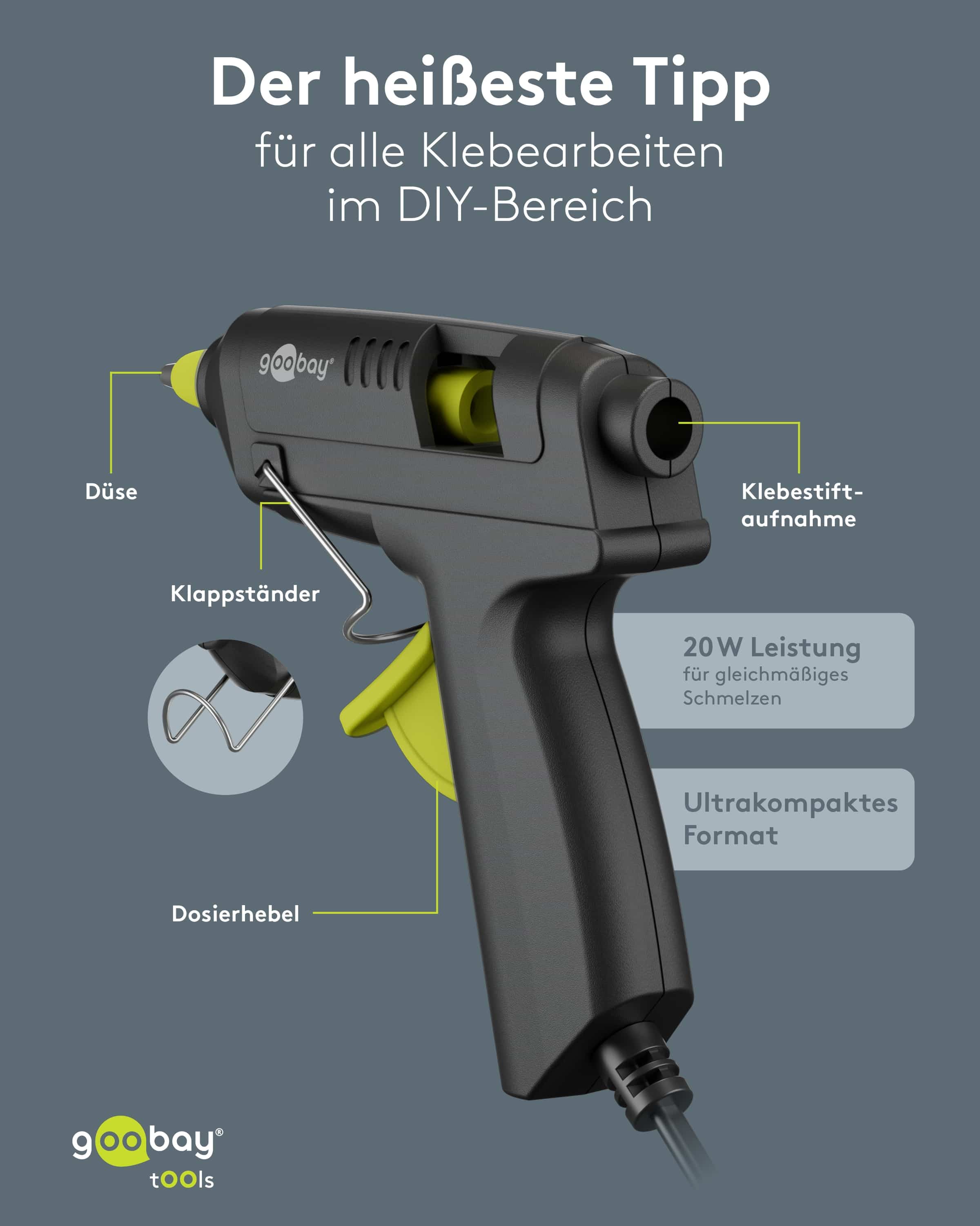 GOOBAY TOOLS Heißklebepistole Advanced, 77825, 20 W, inkl. 50 Klebesticks GOOBAY TOOLS Heißklebepistole Advanced, 77825, 20 W, inkl. 50 Klebesticks