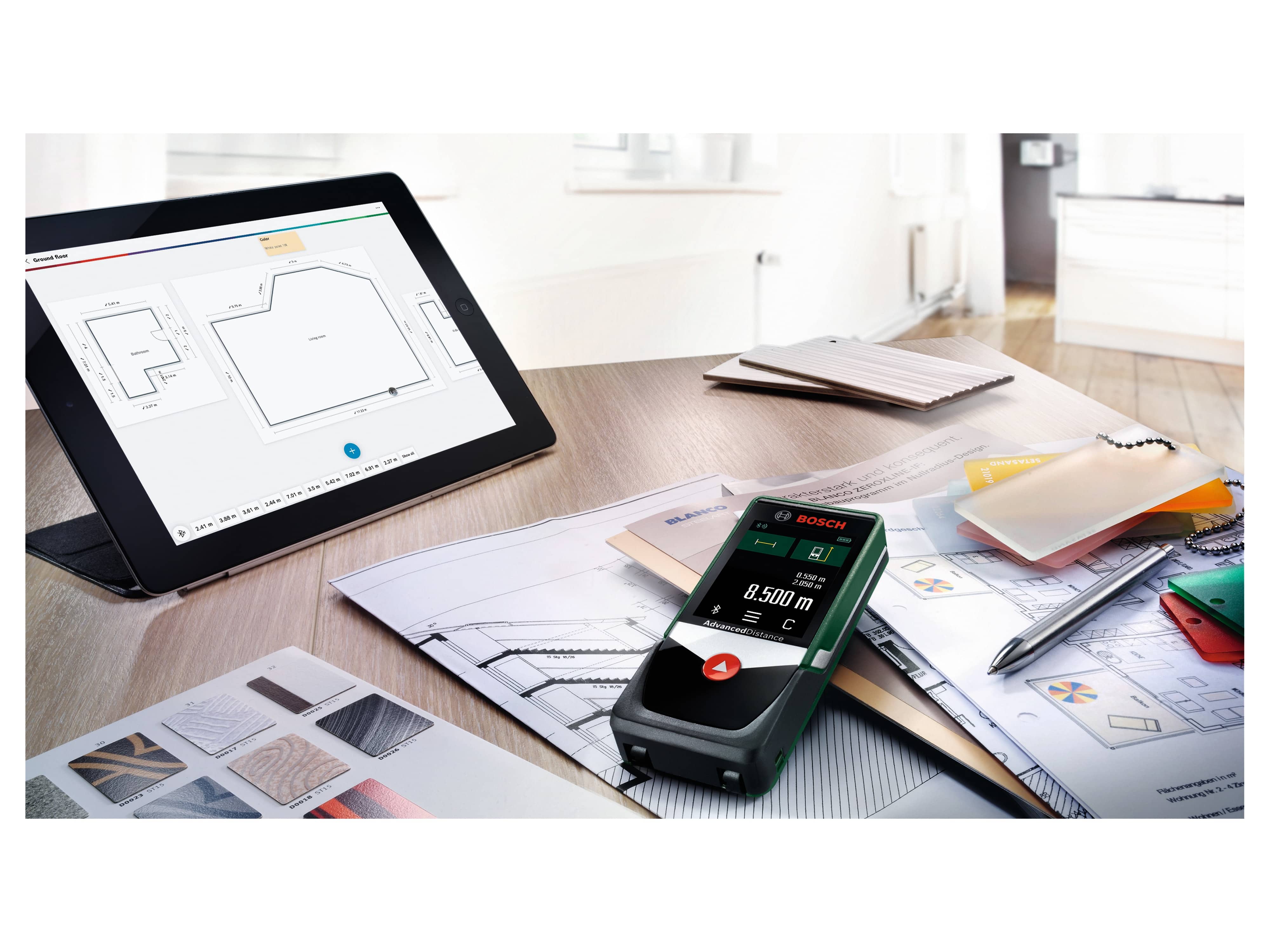 BOSCH Digitaler Laser-Entfernungsmesser AdvancedDistance 50 C, 06036722Z0 BOSCH Digitaler Laser-Entfernungsmesser AdvancedDistance 50 C, 06036722Z0