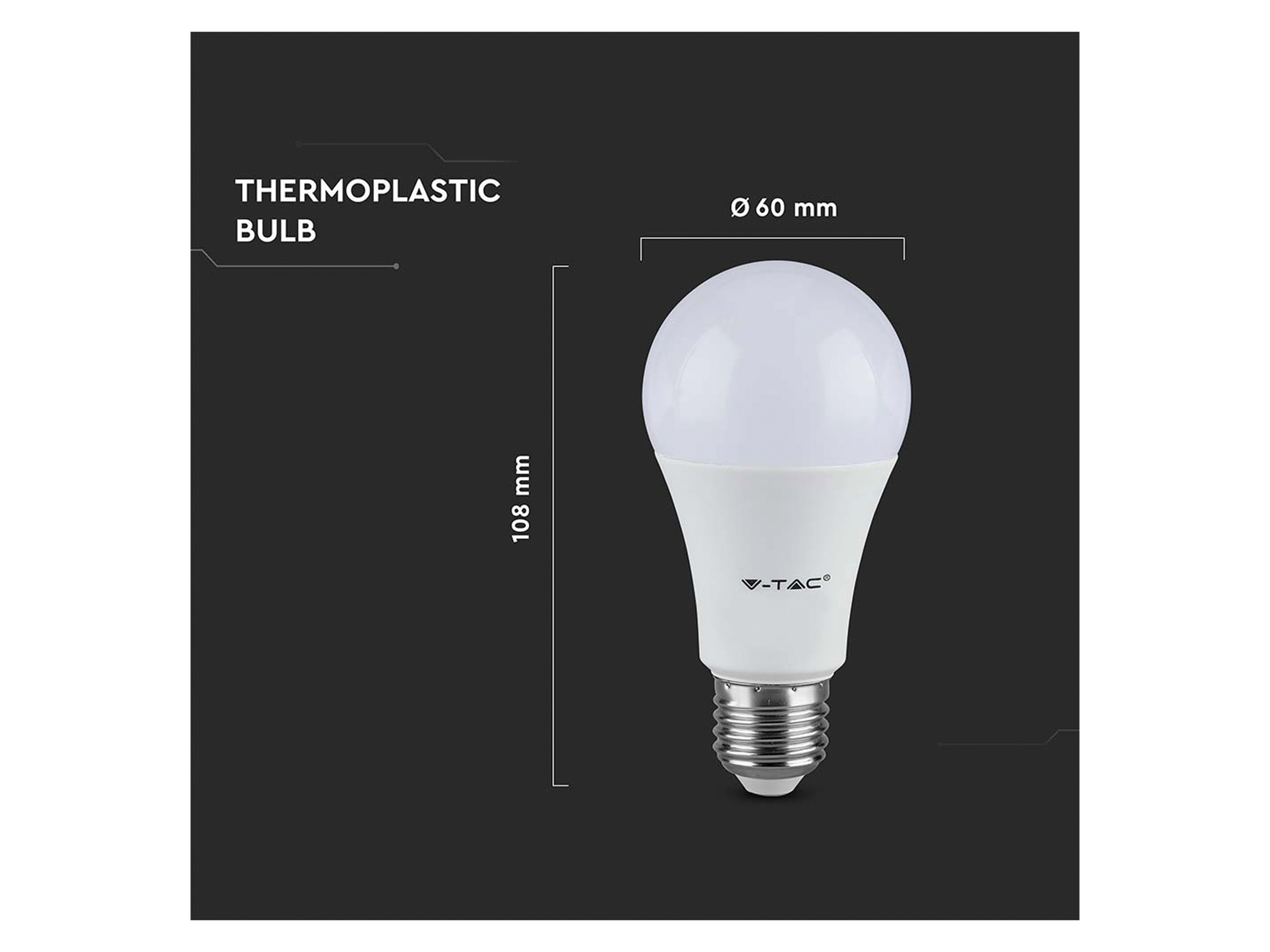V-TAC LED-Lampe VT-2099, E27, EEK: F, 8,5 W, 806 lm, 3000 K, 10 Stück V-TAC LED-Lampe VT-2099, E27, EEK: F, 8,5 W, 806 lm, 3000 K, 10 Stück