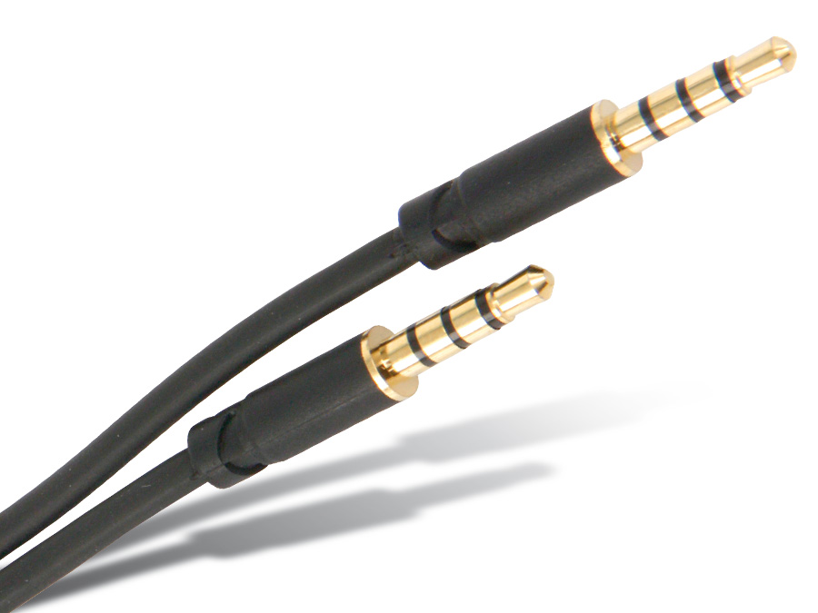 S-IMPULS Klinkenkabel, 3,5 mm, 4-polig, schwarz, 1,5 m