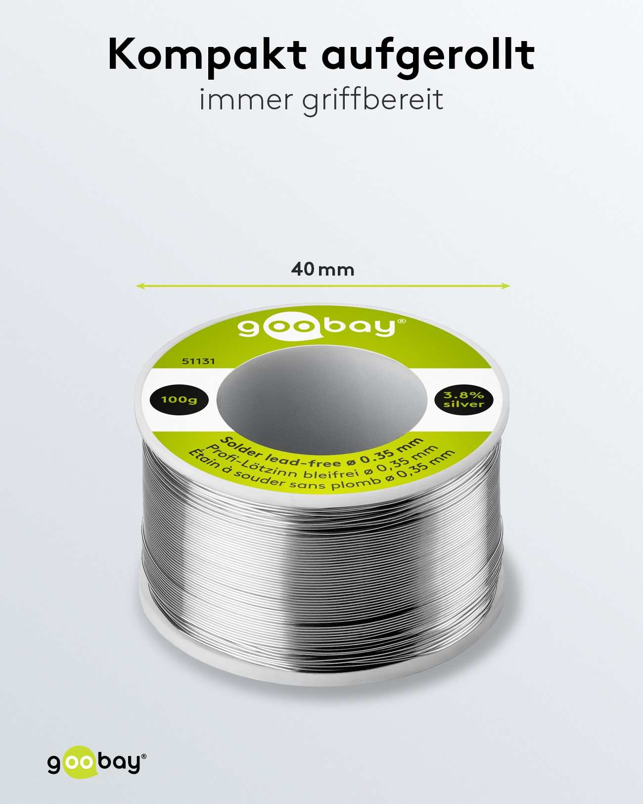 GOOBAY Lötzinn Pro, 100 g, Ø 0,35 mm GOOBAY Lötzinn Pro, 100 g, Ø 0,35 mm