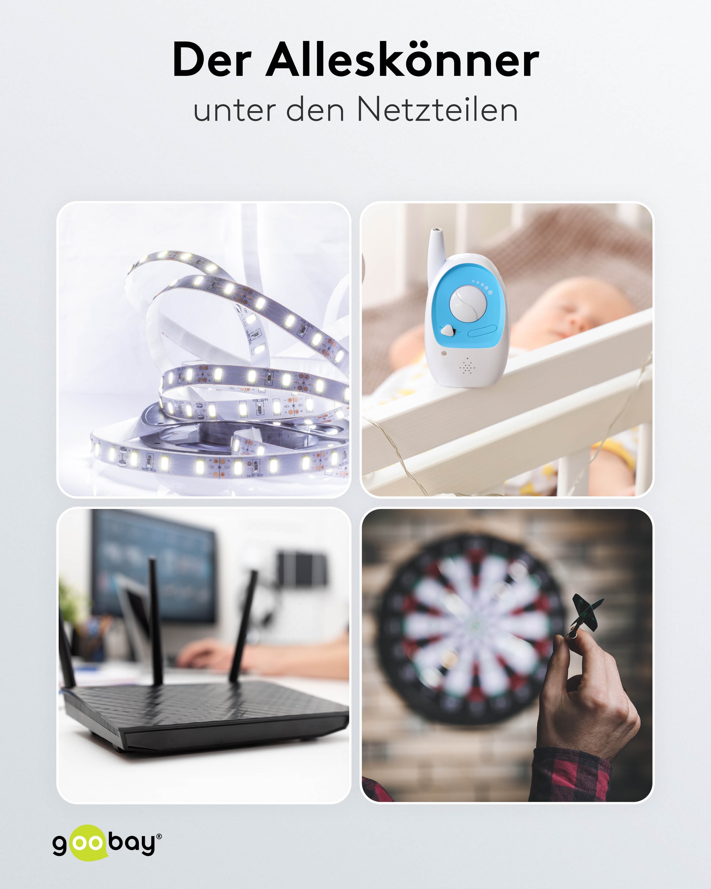 GOOBAY Universal-Netzteil 64571, 3...12 V-/7,2 W, 11-Adapter, inkl. USB-Adapter