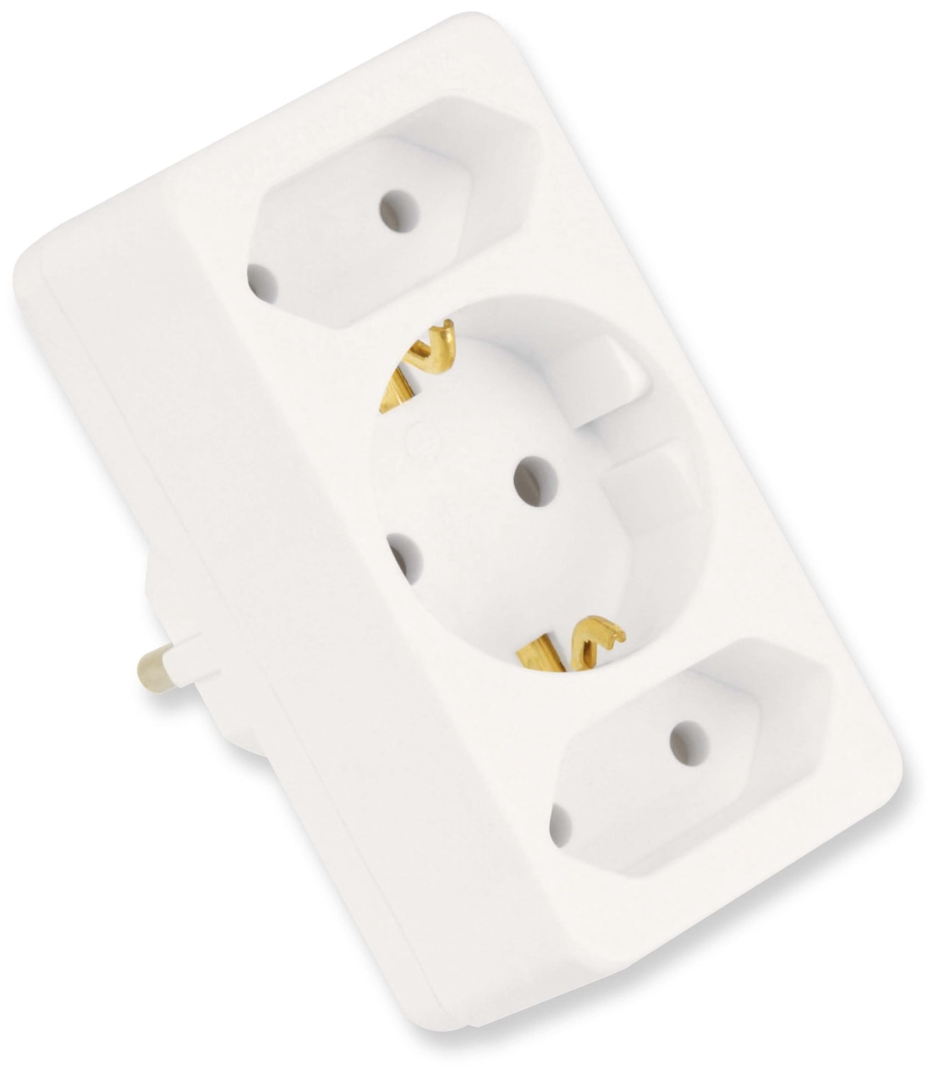 AS SCHWABE Euro- und Schutzkontakt-Adapterstecker, weiß