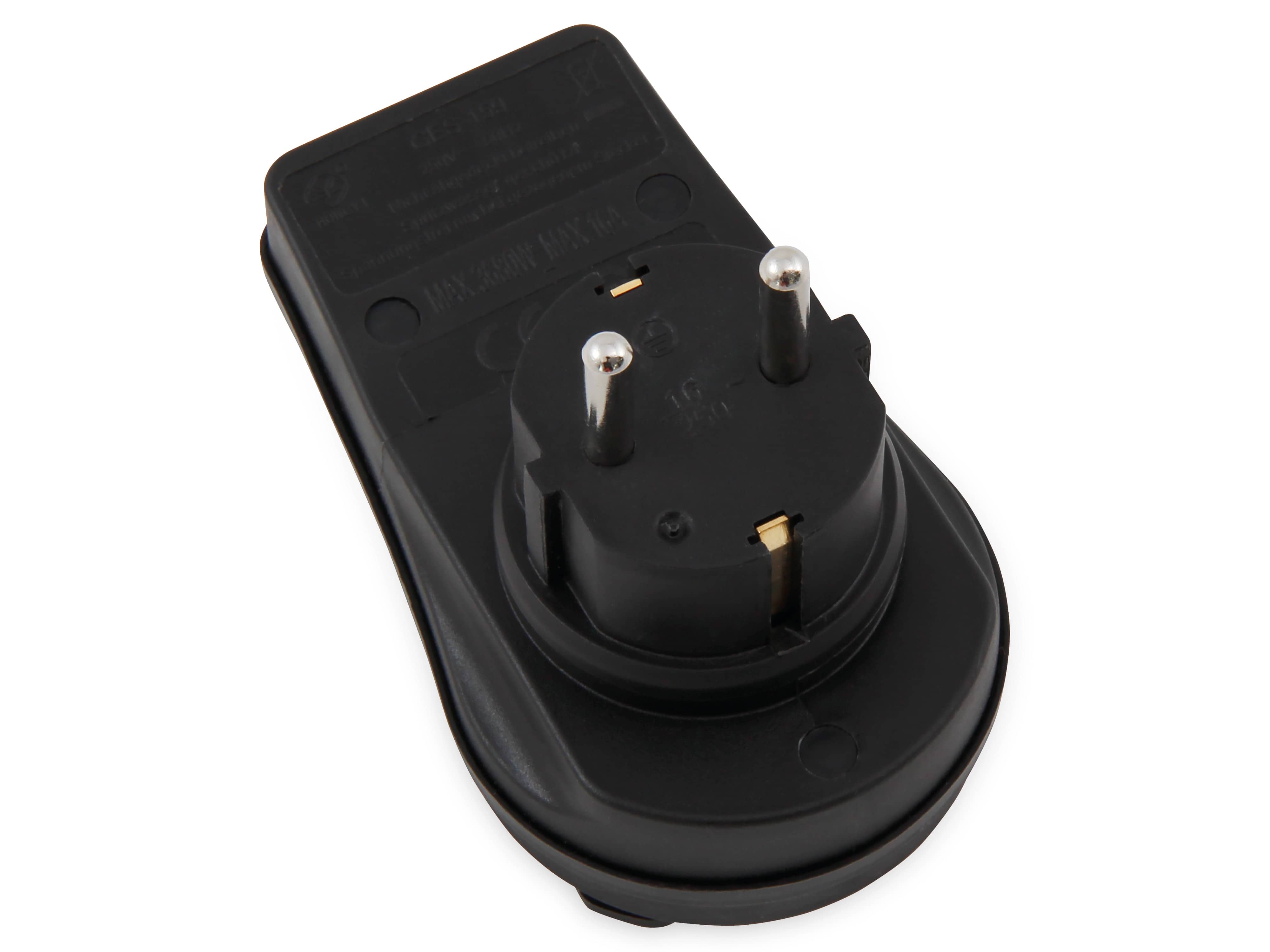 MCPOWER Schutzkontakt-Zwischensteckdose mit Schalter, IP44, schwarz MCPOWER Schutzkontakt-Zwischensteckdose mit Schalter, IP44, schwarz