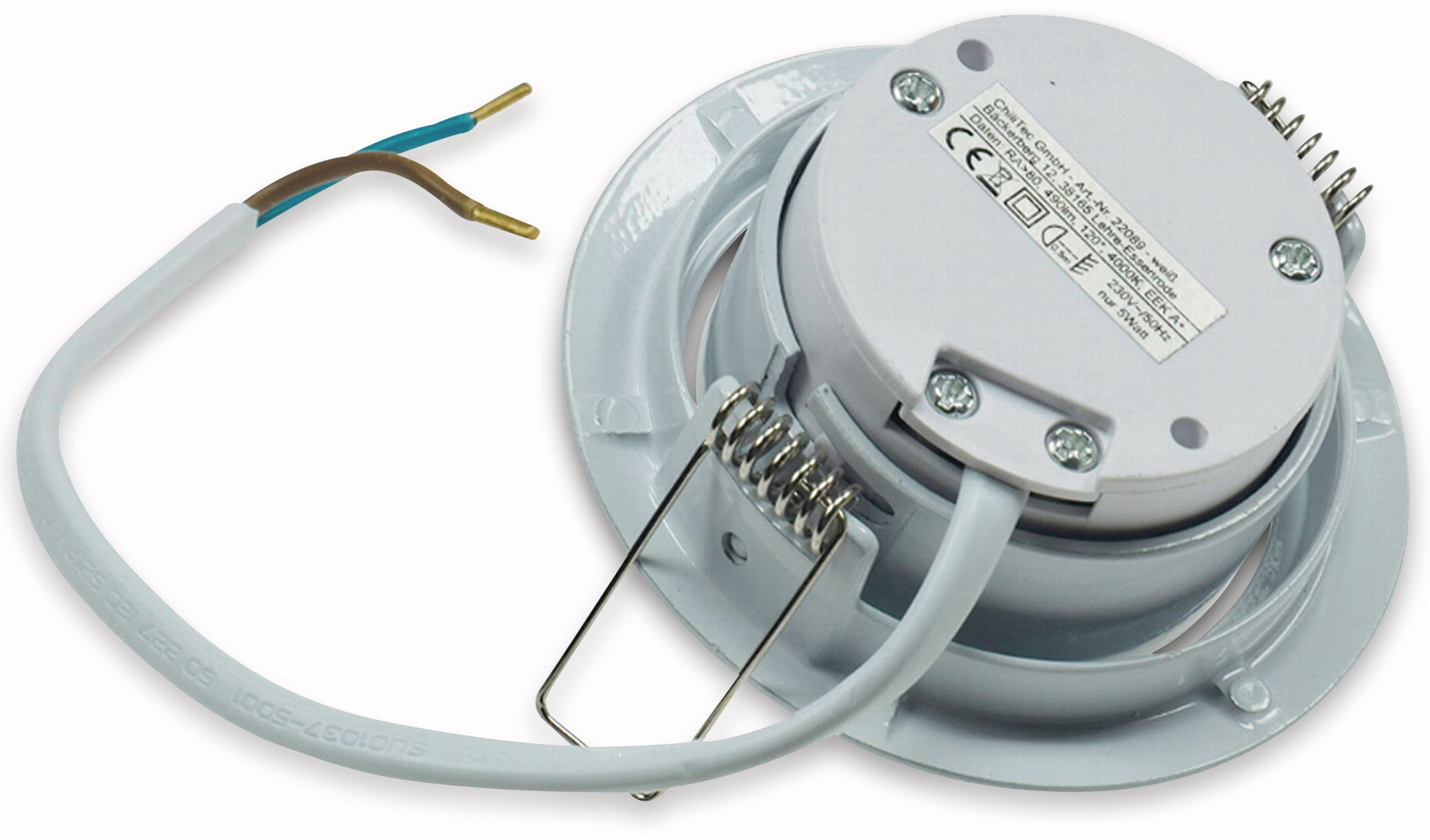 CHILITEC LED-Einbauleuchte "Flat-32" EEK F, 5 W, 420 lm, 2900 K, weiß, dimmbar CHILITEC LED-Einbauleuchte "Flat-32" EEK F, 5 W, 420 lm, 2900 K, weiß, dimmbar