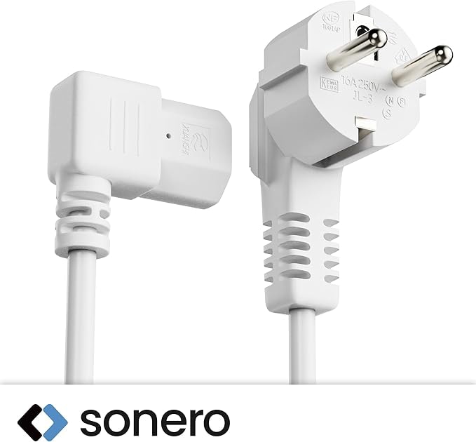 SONERO Netzkabel Schutzkontaktstecker, X-SKW-C13W-050W, 90°, weiß, 5m SONERO Netzkabel Schutzkontaktstecker, X-SKW-C13W-050W, 90°, weiß, 5m