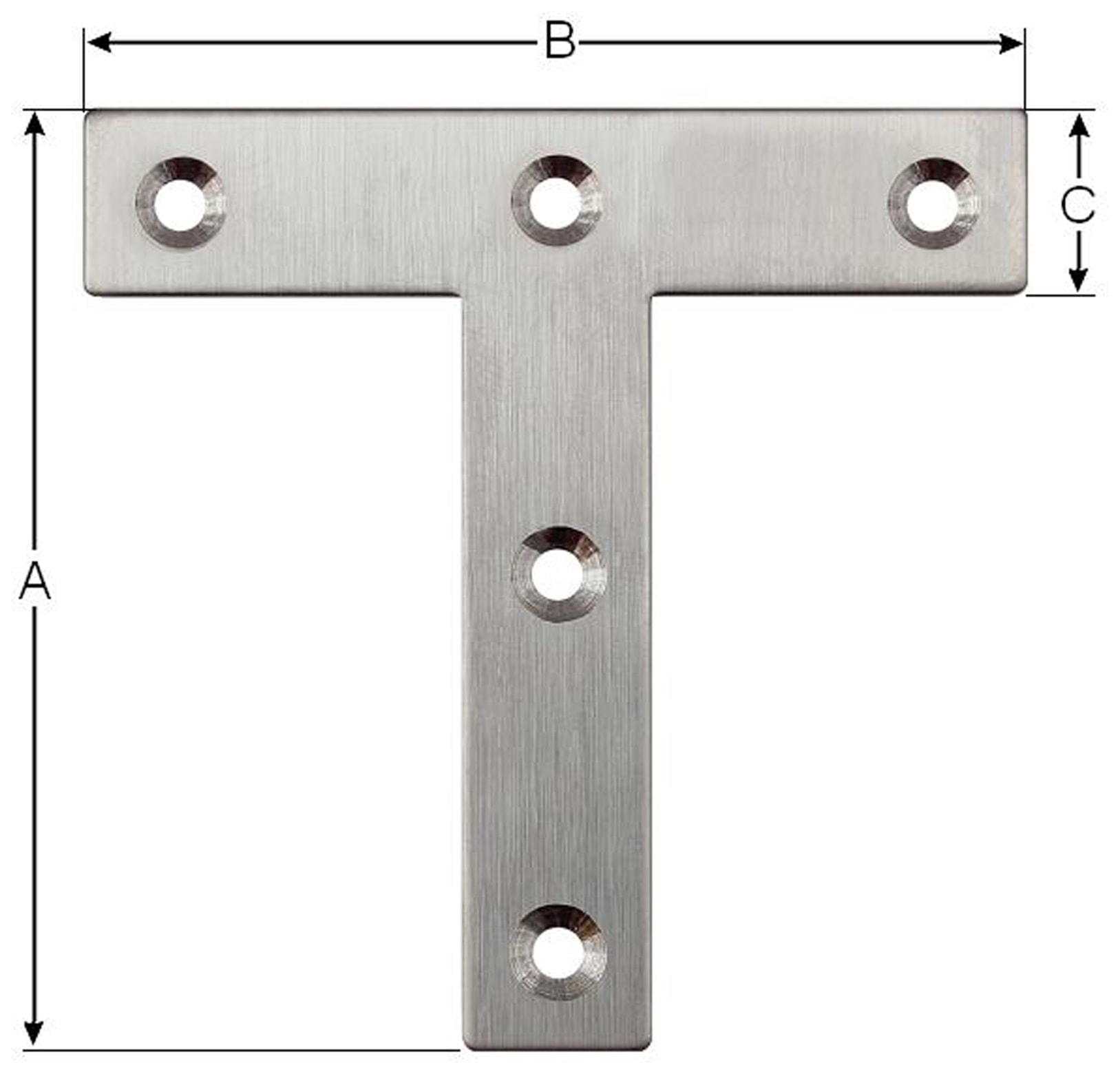 Verbindungsbleche, T-Winkel, 80x80x16 mm, Edelstahl, 10 Stück Verbindungsbleche, T-Winkel, 80x80x16 mm, Edelstahl, 10 Stück