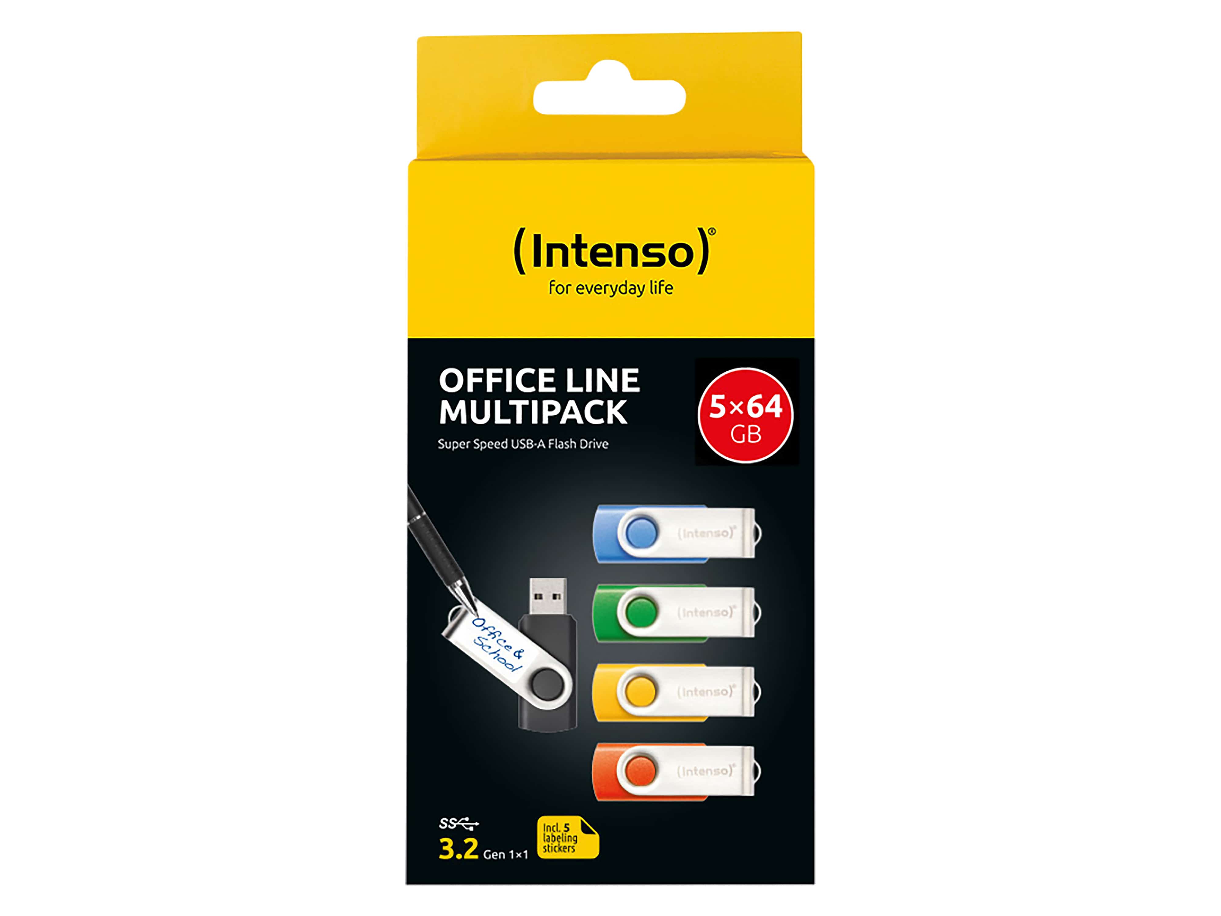 INTENSO USB-Stick Office Line 3543595 USB 3.2 64GB 5er Pack INTENSO USB-Stick Office Line 3543595 USB 3.2 64GB 5er Pack