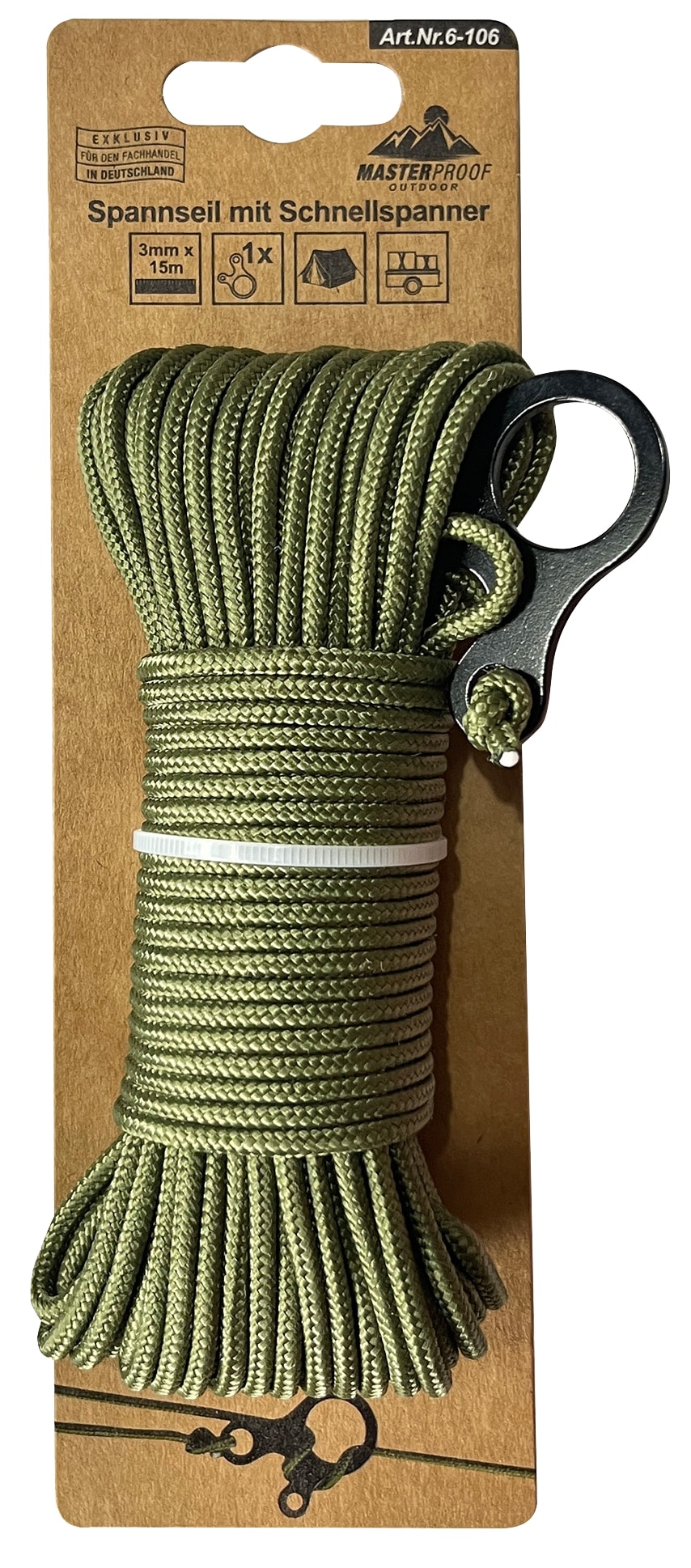 MASTERPROOF Spannseil mit Schnellspanner, 15 m MASTERPROOF Spannseil mit Schnellspanner, 15 m