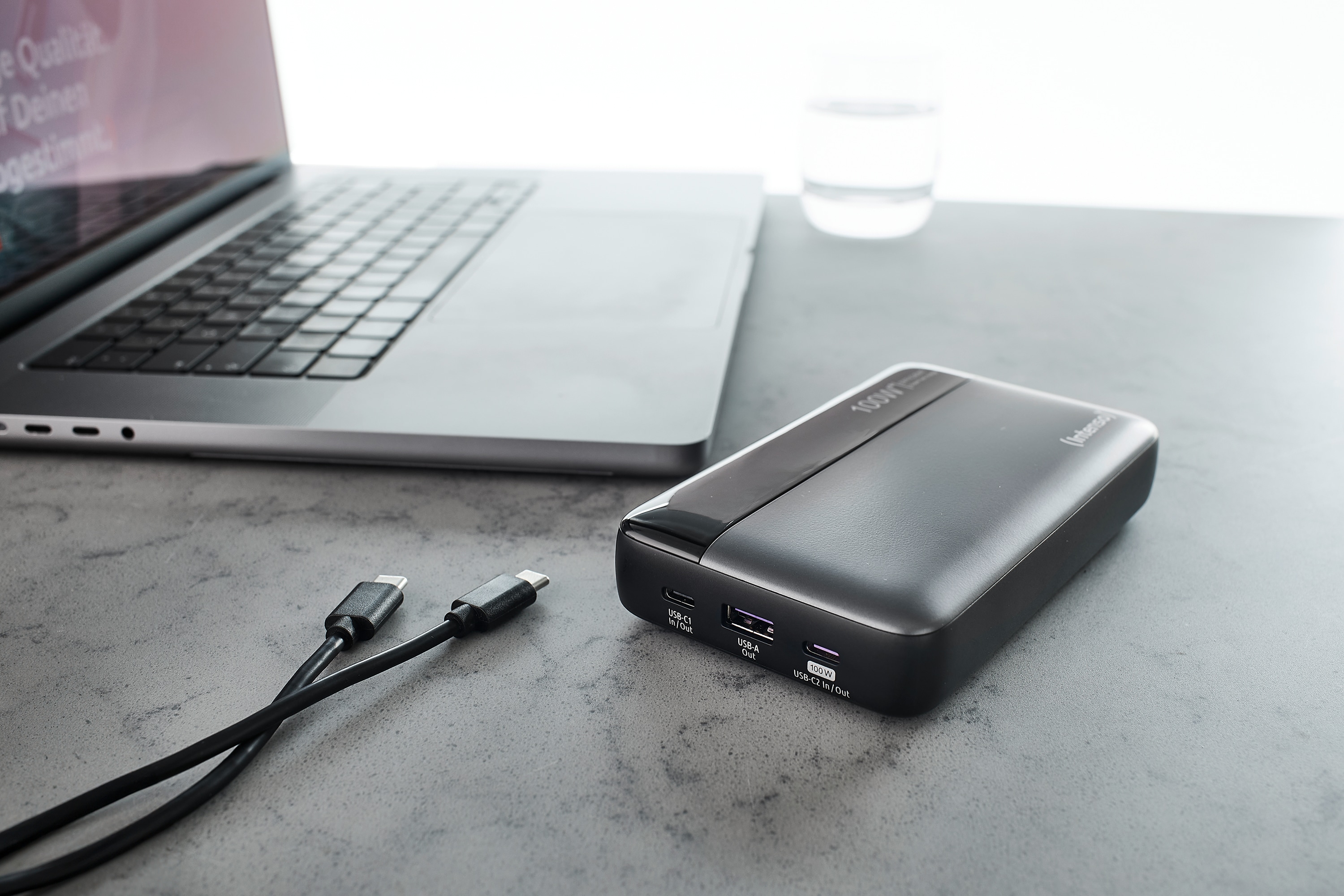 INTENSO USB Powerbank 7350050, HE20000, 20.000mAh, 100 W, grau INTENSO USB Powerbank 7350050, HE20000, 20.000mAh, 100 W, grau