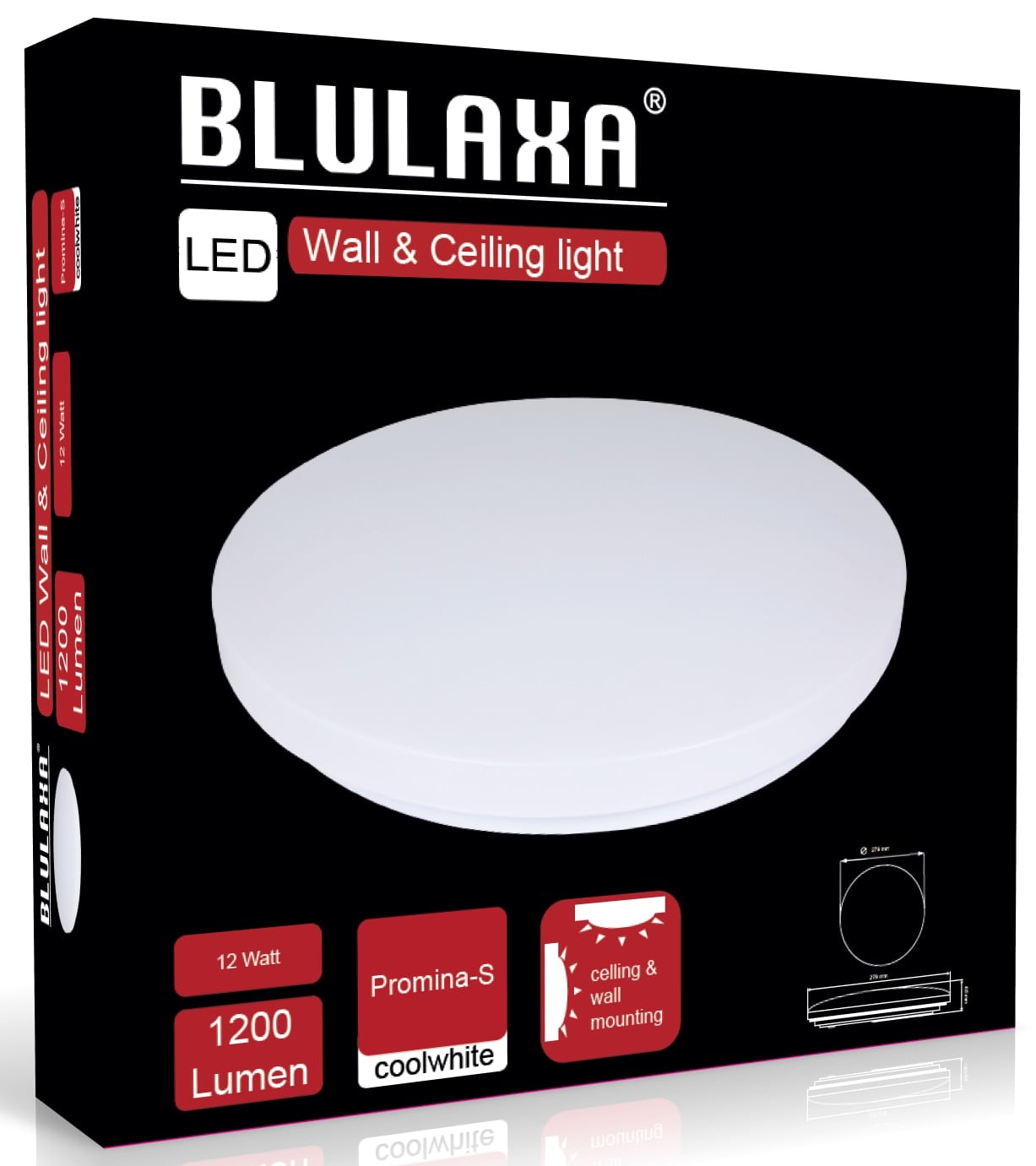 BLULAXA LED-Deckenleuchte Promina-S, 12 W, 1200 lm, 4000 K BLULAXA LED-Deckenleuchte Promina-S, 12 W, 1200 lm, 4000 K