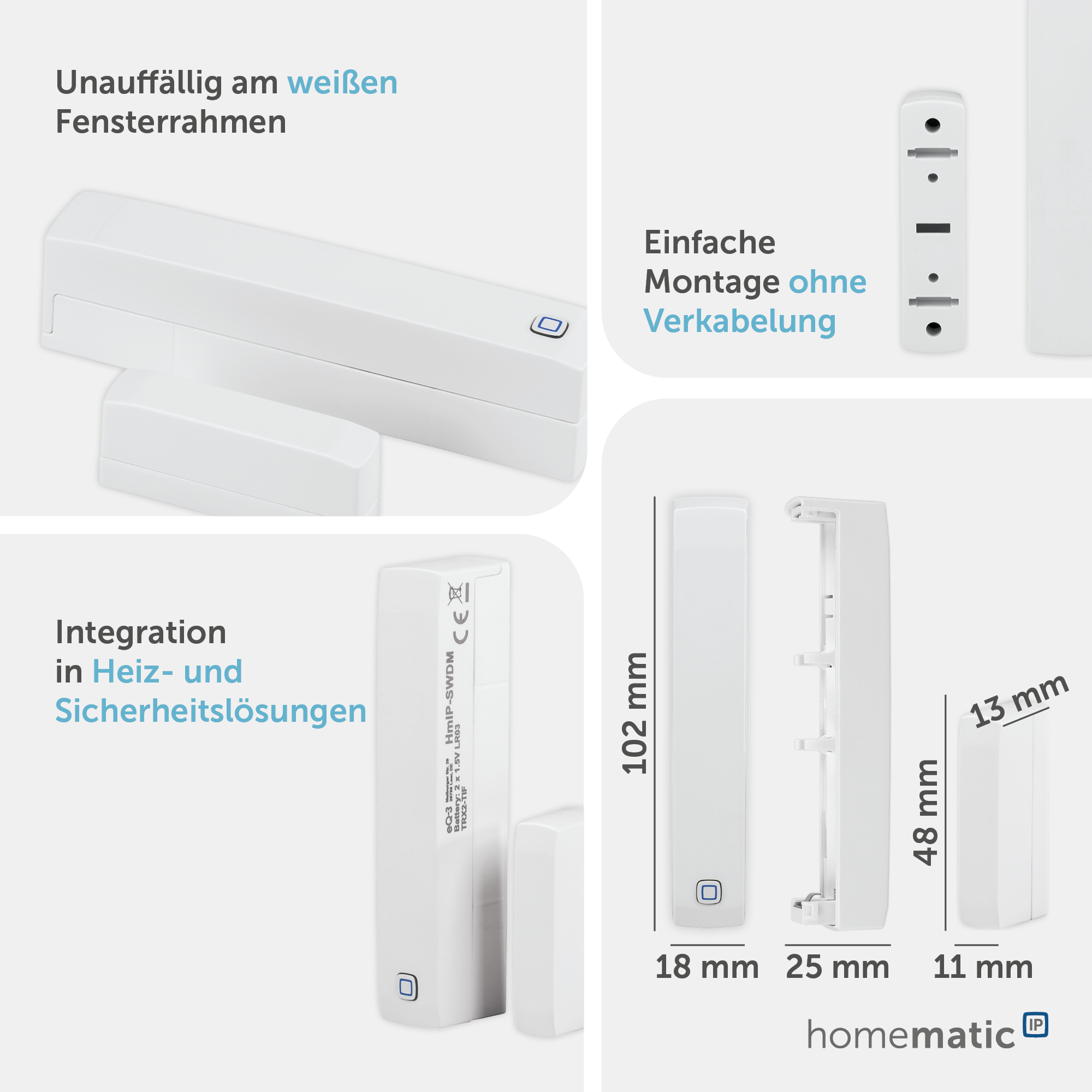 HOMEMATIC IP Smart Home 151363, Fenster- und Türkontakt, magnetisch HOMEMATIC IP Smart Home 151363, Fenster- und Türkontakt, magnetisch