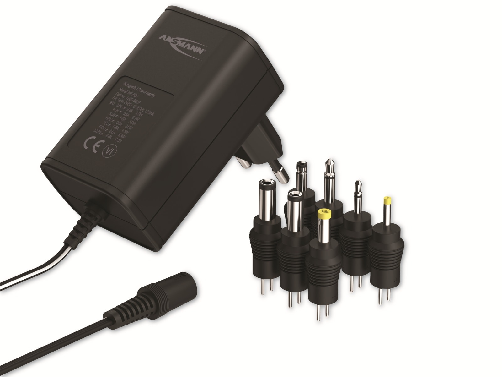 ANSMANN Universal-Netzteil APS 600, 7,2W, Ladestrom max. 0,6A, 3-12V- ANSMANN Universal-Netzteil APS 600, 7,2W, Ladestrom max. 0,6A, 3-12V-