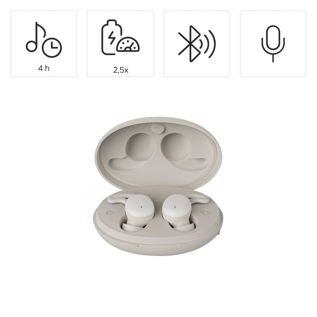 HAMA Kabellose Kopfhörer, Spirit Calm TWS, In-Ear, Schlafkopfhörer, Weiß/Grau HAMA Kabellose Kopfhörer, Spirit Calm TWS, In-Ear, Schlafkopfhörer, Weiß/Grau