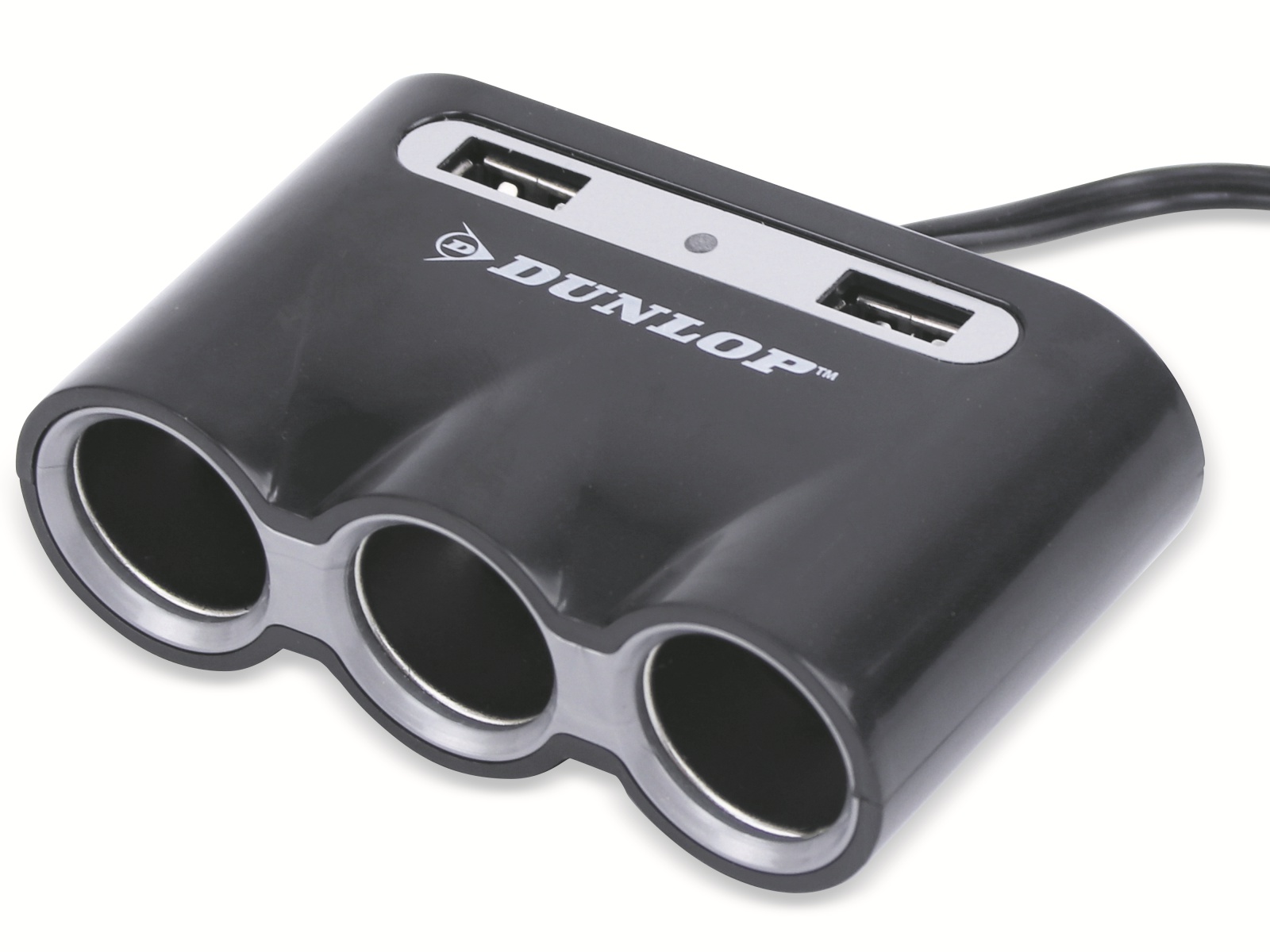 DUNLOP Zigarettenanzünder-Verteiler, 12/24V, 3-fach, 2xUSB-Port DUNLOP Zigarettenanzünder-Verteiler, 12/24V, 3-fach, 2xUSB-Port
