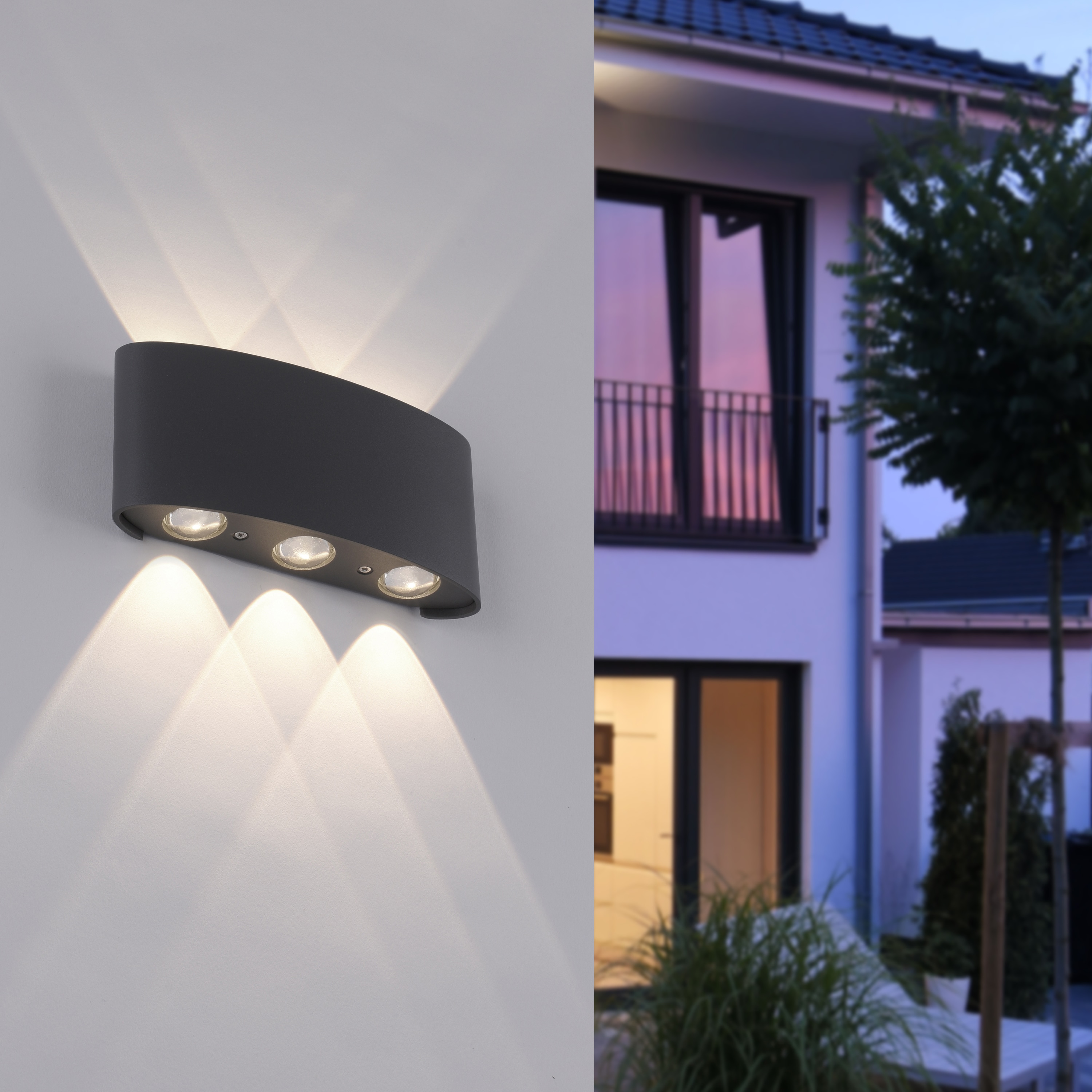 PAUL NEUHAUS LED-Wandleuchte 9488-13 anthrazit, 4,8 W, 720 lm, 3000 K, IP54 PAUL NEUHAUS LED-Wandleuchte 9488-13 anthrazit, 4,8 W, 720 lm, 3000 K, IP54