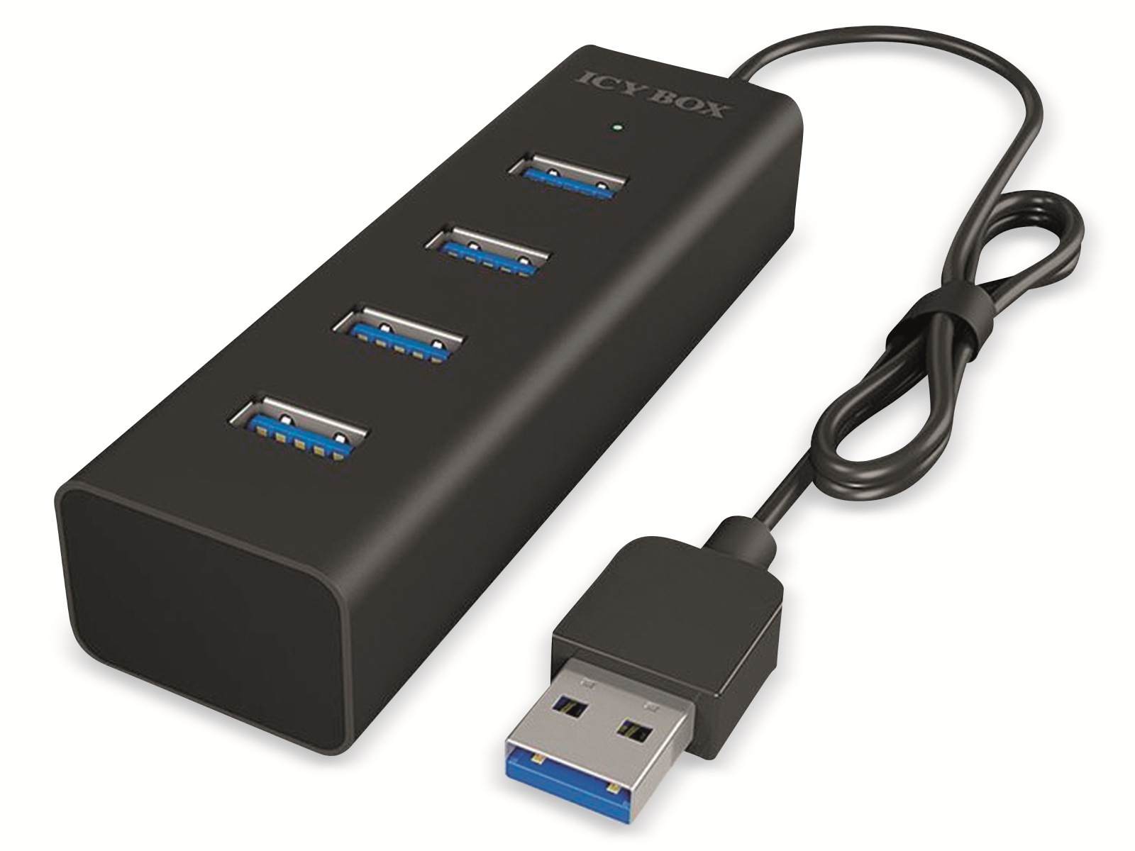 ICY BOX USB-Hub IB-HUB1409-U3, 4-port, Alumnium, schwarz ICY BOX USB-Hub IB-HUB1409-U3, 4-port, Alumnium, schwarz