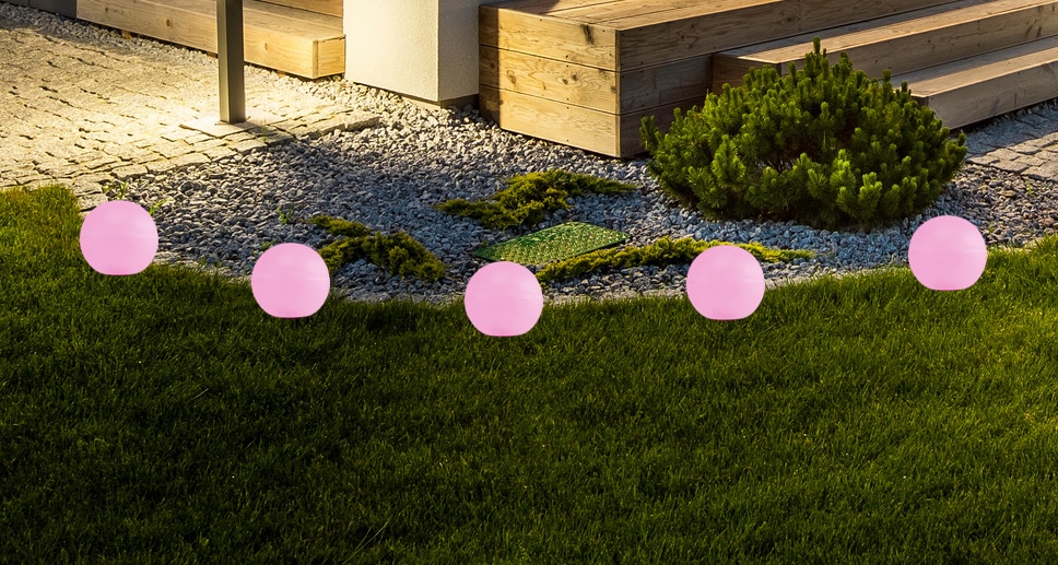 Solar LED-Gartenleuchten, RGB, IP44, 7,75 m