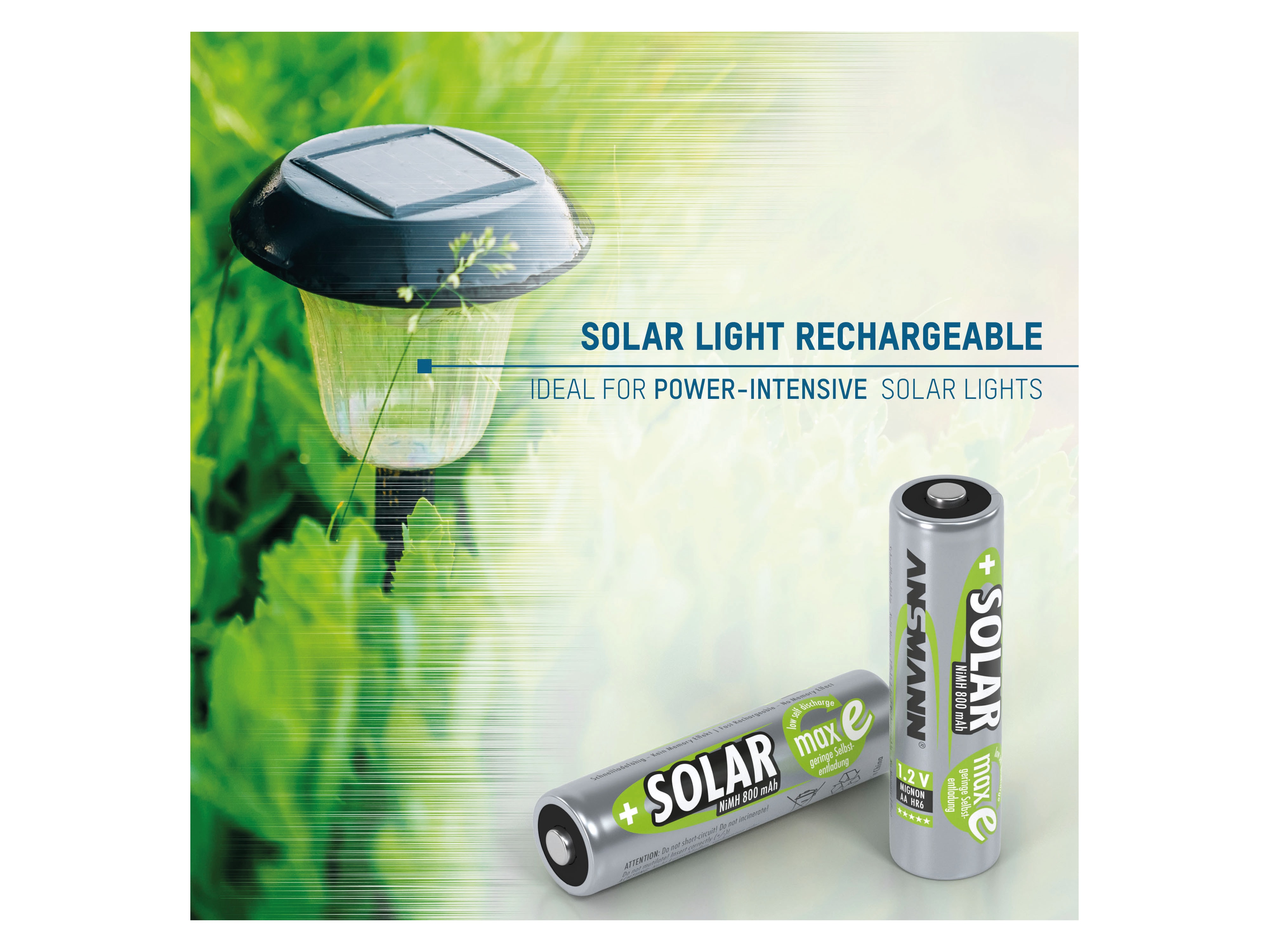 ANSMANN Solar NiMH Akku Mignon AA 800 mAh maxE 2-Stück ANSMANN Solar NiMH Akku Mignon AA 800 mAh maxE 2-Stück