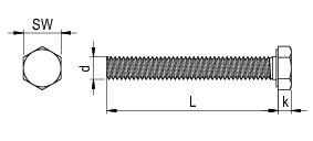 REISSER, Gewindeschraube, M10x30, DIN 933, SW17, 100 St REISSER, Gewindeschraube, M10x30, DIN 933, SW17, 100 St