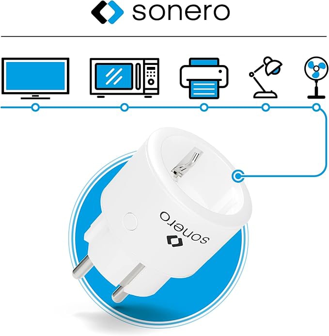 SONERO Funksteckdosen-Set S-RCS102, 1 Sender, 2 Empfänger, weiß SONERO Funksteckdosen-Set S-RCS102, 1 Sender, 2 Empfänger, weiß