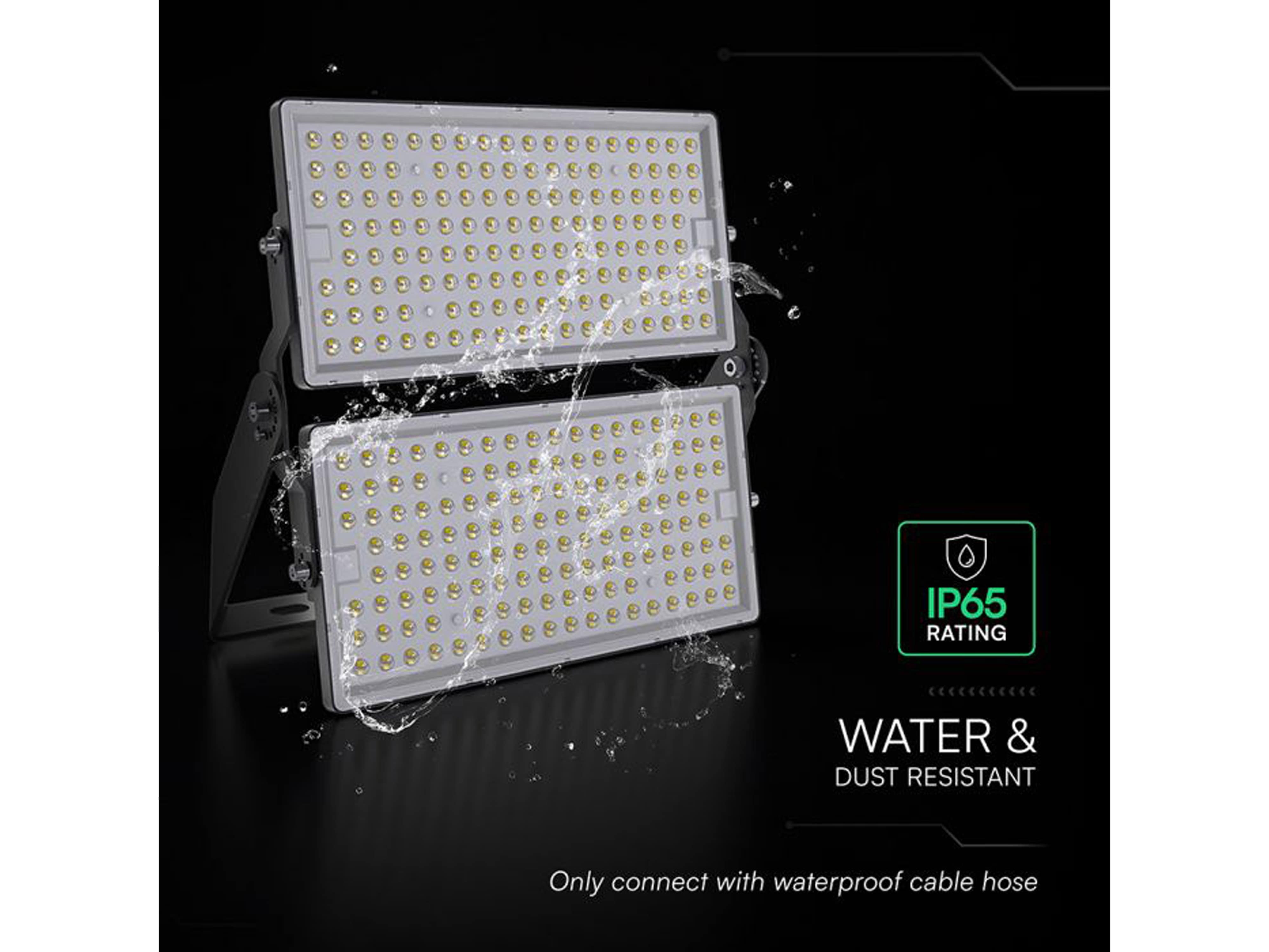 V-TAC LED-Fluter VT-48500, 500W, 6500K, EEK: D, 67500lm, kaltweiß, IP65, schwarz V-TAC LED-Fluter VT-48500, 500W, 6500K, EEK: D, 67500lm, kaltweiß, IP65, schwarz