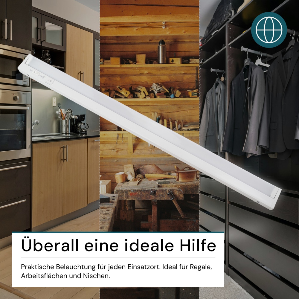 LUXULA LED-Unterbauleuchte, 12W, EEK: F, 1200lm, CCT, IP20, dimmbar, weiß, 84 cm