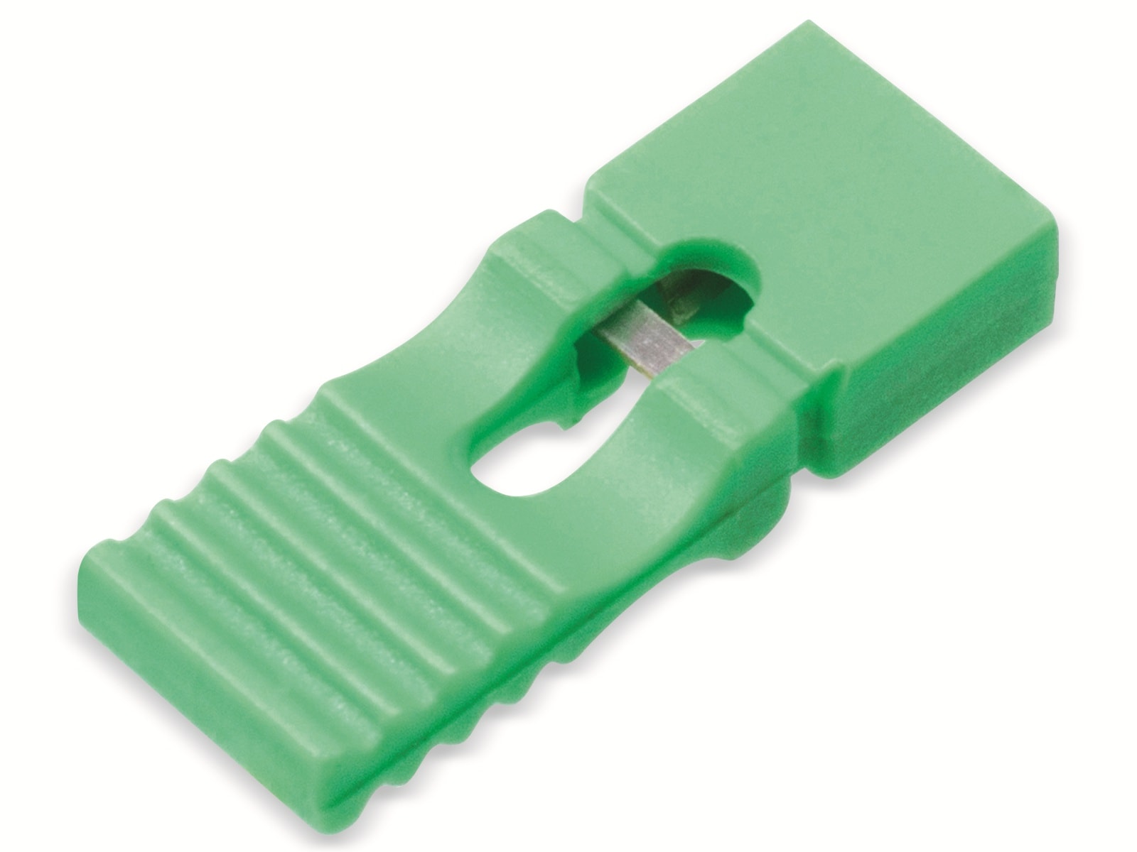 Kurzschlussbrücke / Jumper, grün, 2,54 mm, mit Grifflasche, 2 Pol Kurzschlussbrücke / Jumper, grün, 2,54 mm, mit Grifflasche, 2 Pol