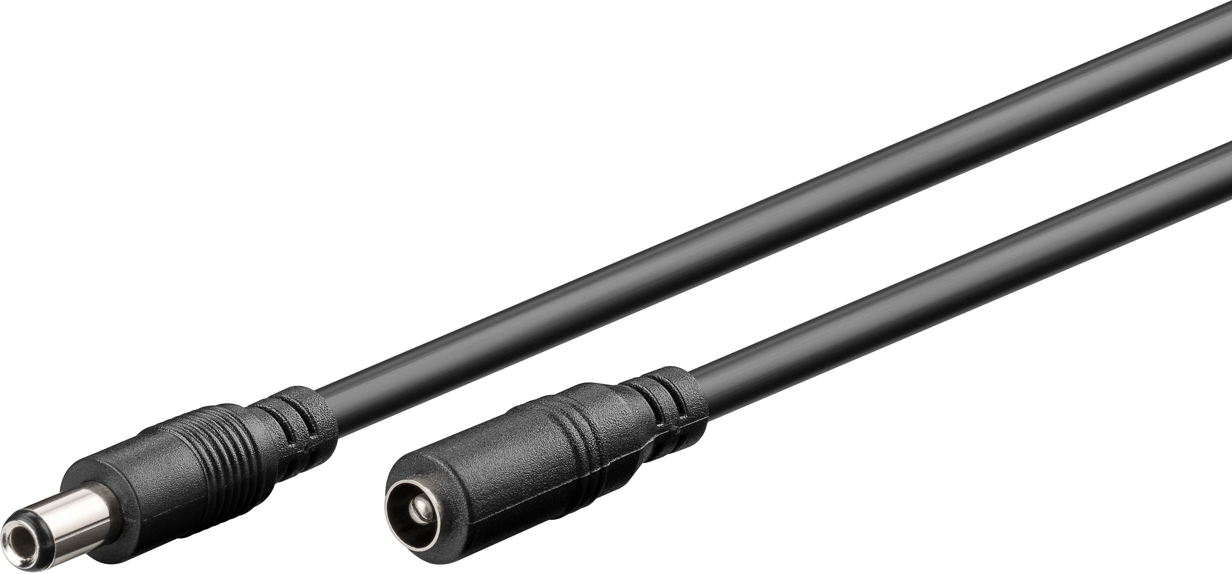 GOOBAY DC-Adapterkabel 2,5 mm, DC-Stecker auf DC-Kupplung, schwarz, 5 m