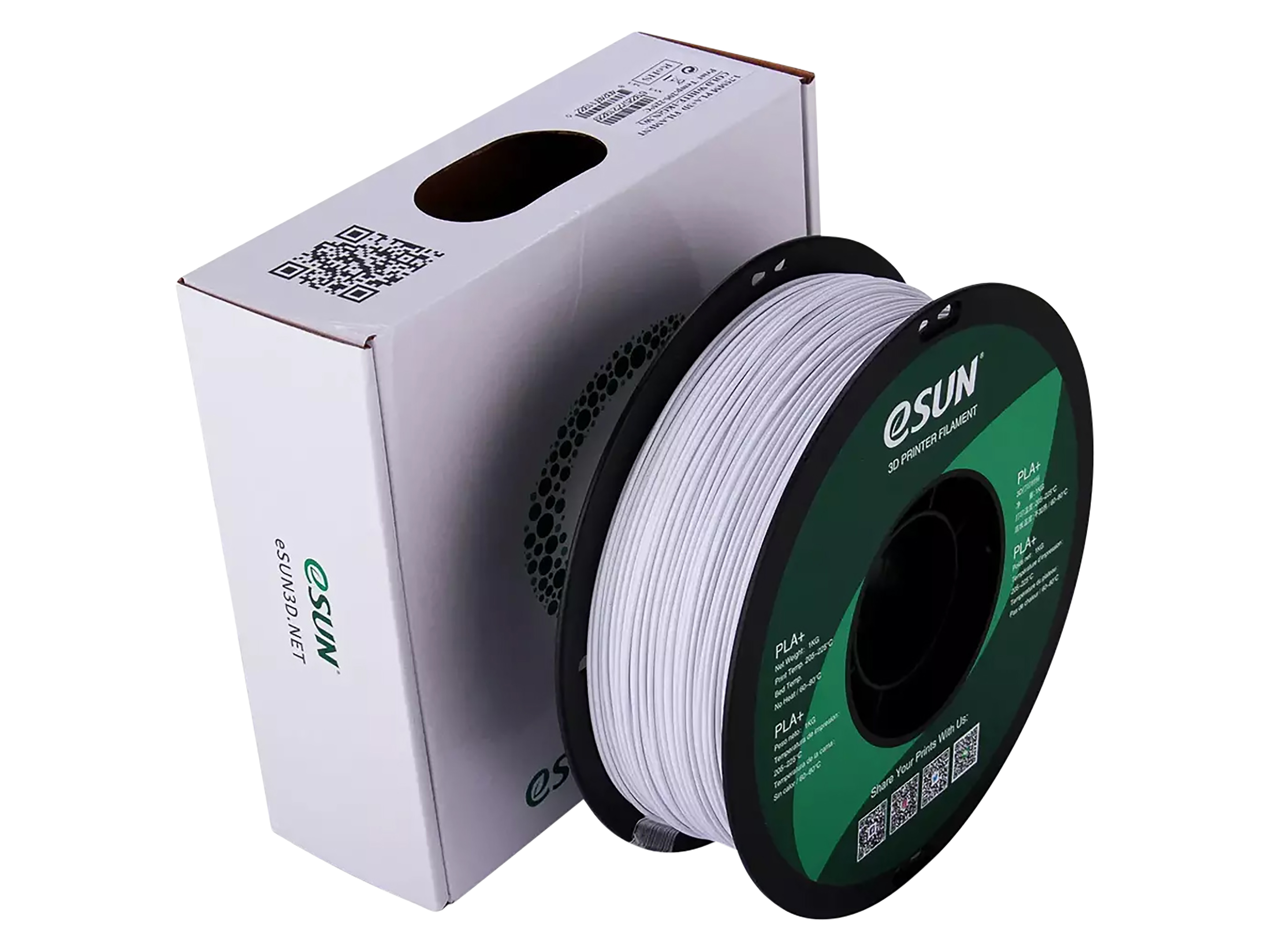 3D Filament PLA+, 1 kg, kaltweiß, 1,75 mm ESUN 3D Filament PLA+, 1 kg, kaltweiß, 1,75 mm