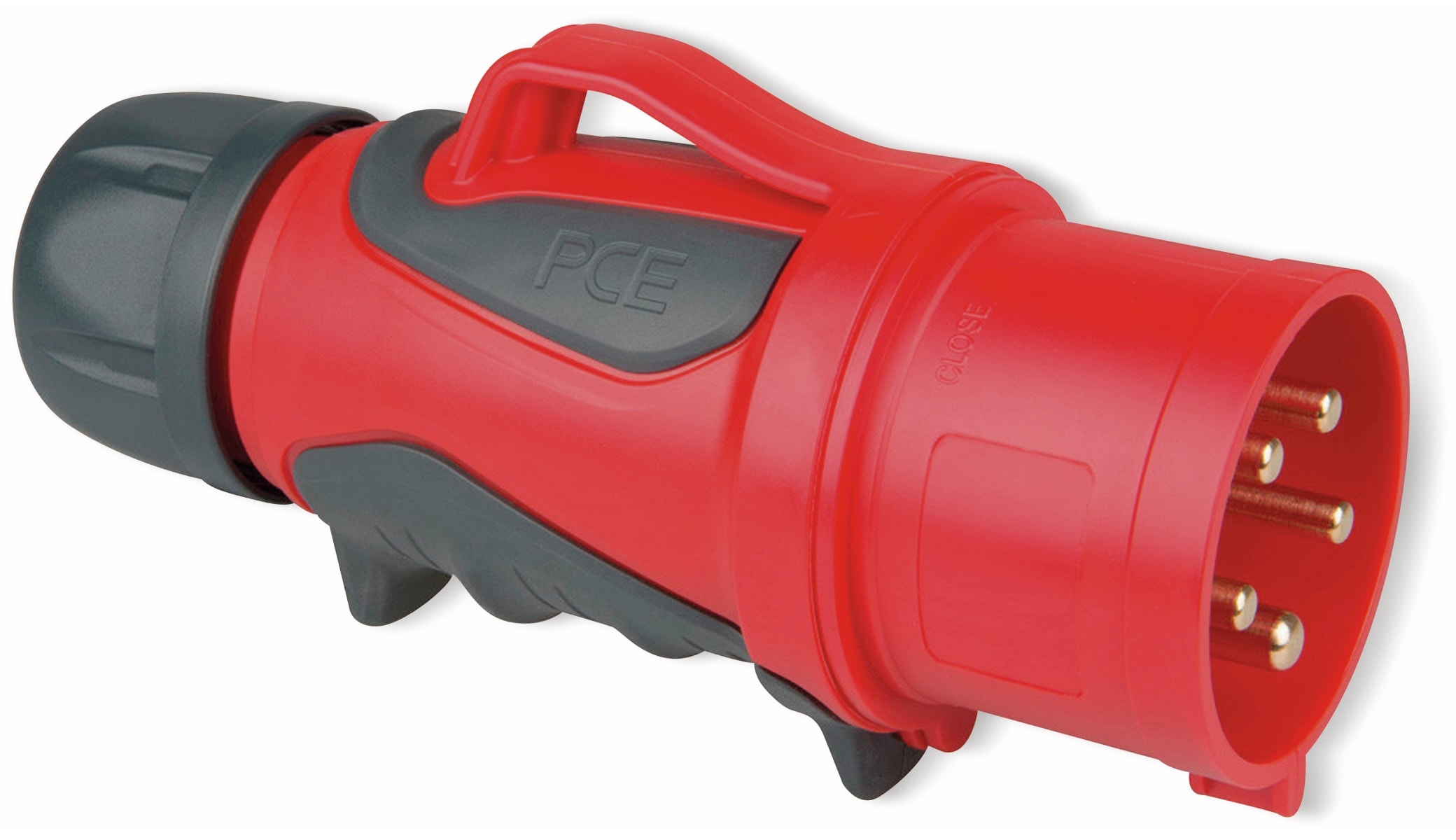PCE CEE-Stecker mit Phasenwender GRIP, 32 A, 5-polig PCE CEE-Stecker mit Phasenwender GRIP, 32 A, 5-polig