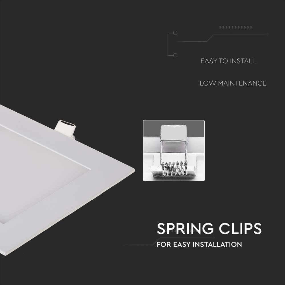 V-TAC LED-Einbauleuchte VT-1207, EEK: F, 12 W, 6400 K, eckig