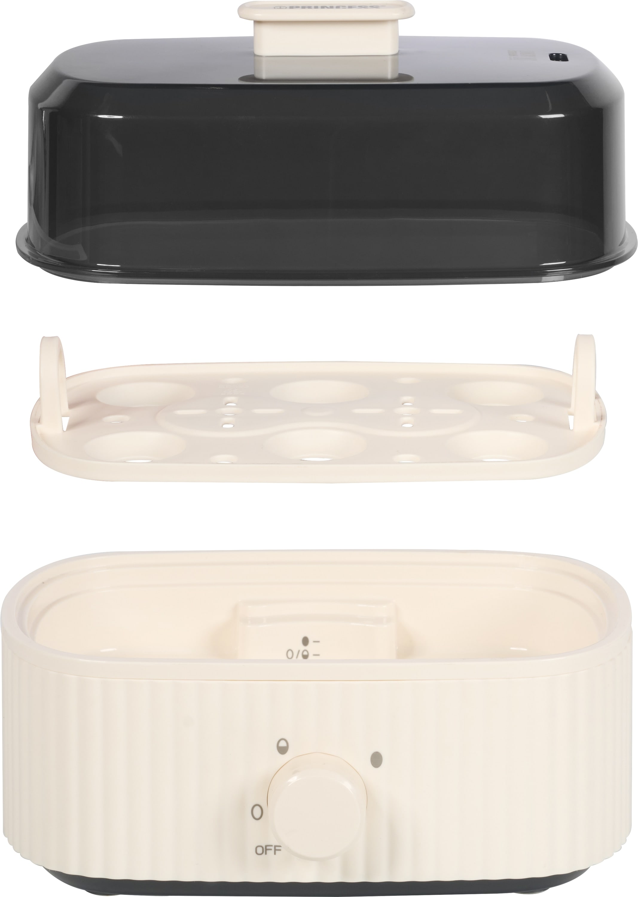 PRINCESS Eierkocher Wave, 6 Eier, inklusive Messbecher, 300W, beige PRINCESS Eierkocher Wave, 6 Eier, inklusive Messbecher, 300W, beige