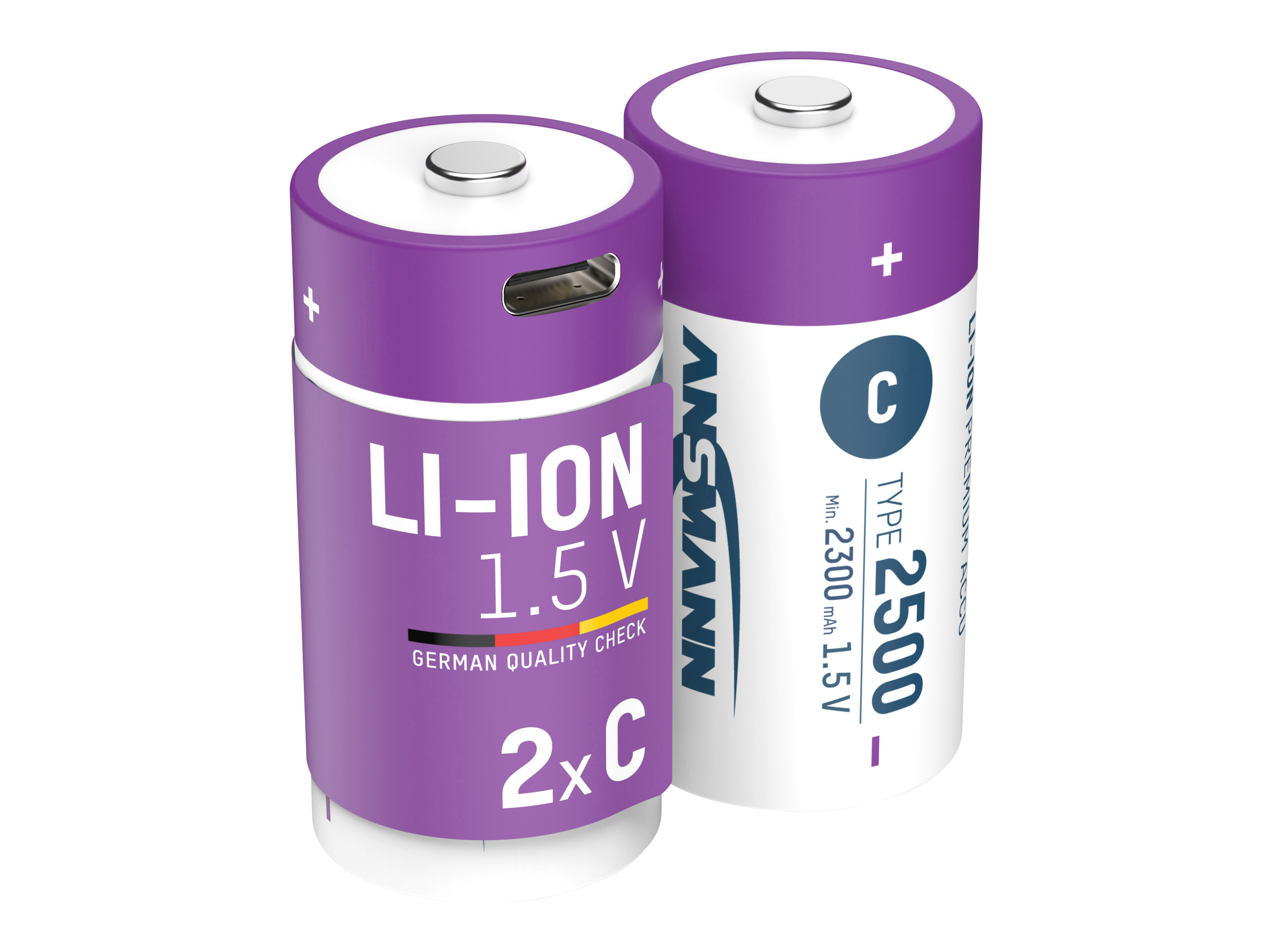 ANSMANN Li-Ion Baby-C-Akku, Typ 2500 (min. 2300mAh), 2 Stück ANSMANN Li-Ion Baby-C-Akku, Typ 2500 (min. 2300mAh), 2 Stück
