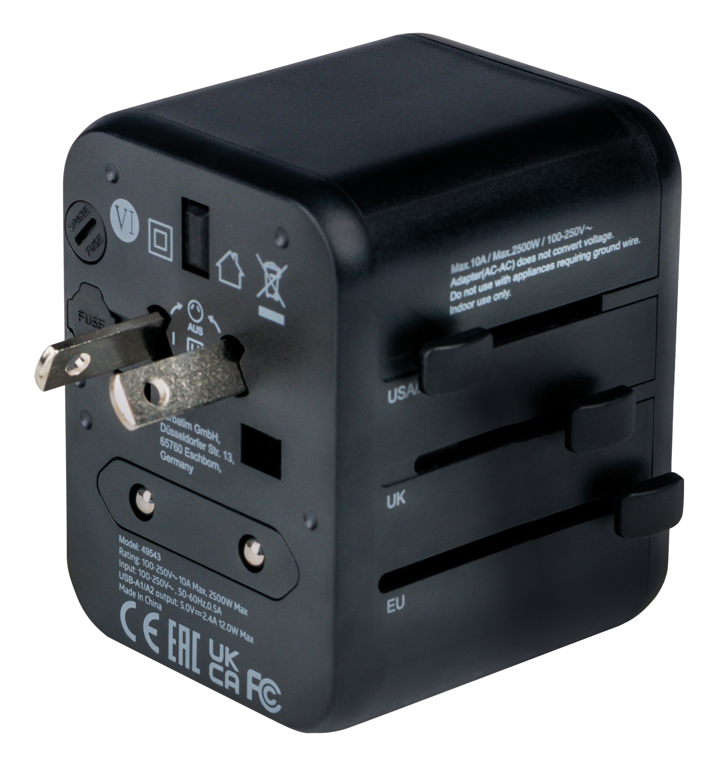 VERBATIM Universal-Reise-Adapter UTA-01, 1x Stromstecker, 2x USB-A VERBATIM Universal-Reise-Adapter UTA-01, 1x Stromstecker, 2x USB-A