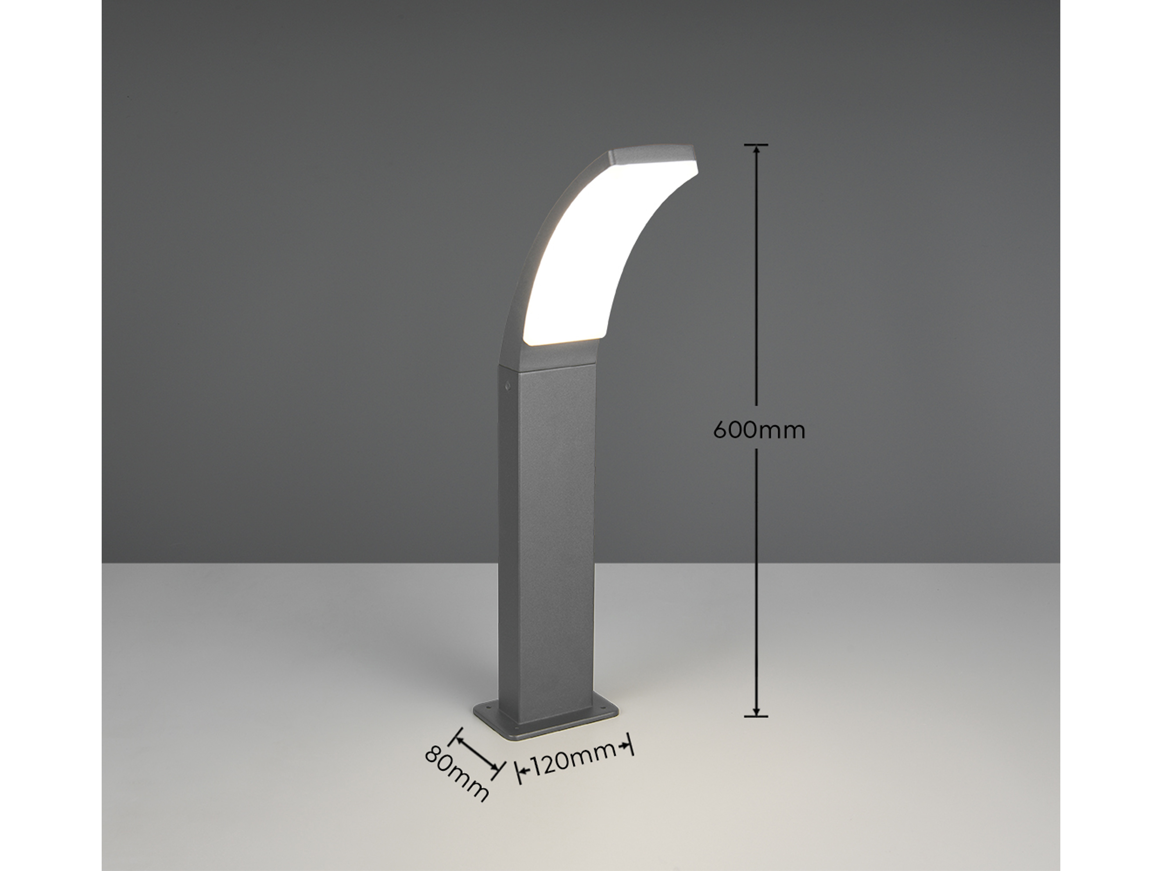 REALITY LED-Wegeleuchte Beja R53356142, 12,5W, 4000K, 1650lm, neutralweiß, IP44, anthrazit REALITY LED-Wegeleuchte Beja R53356142, 12,5W, 4000K, 1650lm, neutralweiß, IP44, anthrazit